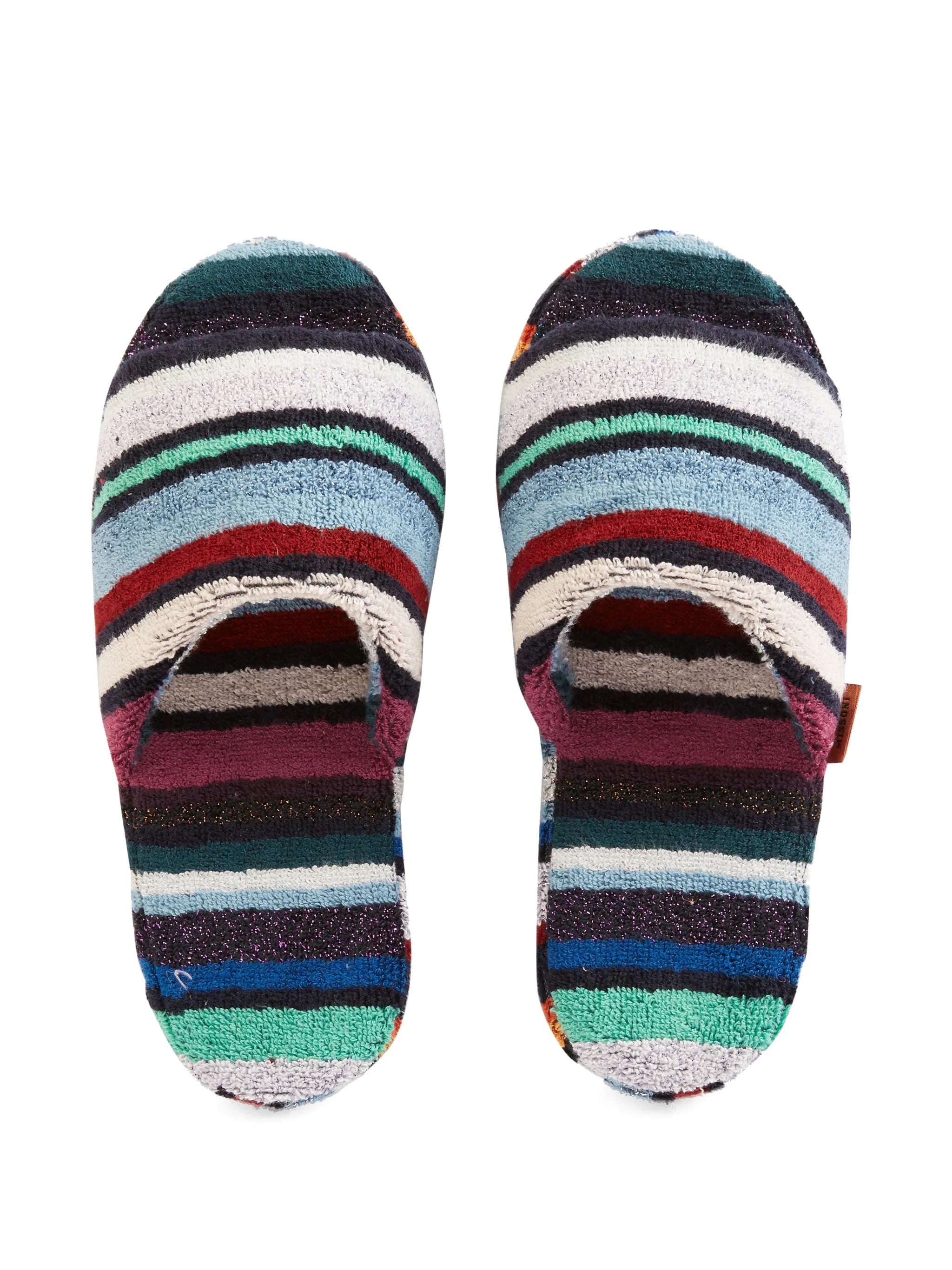 striped patterned slippers