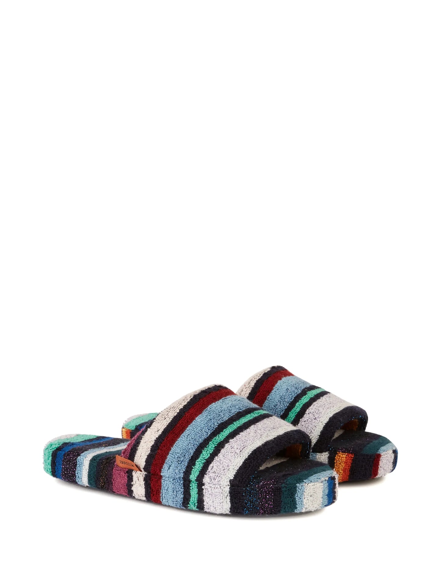 striped patterned slippers