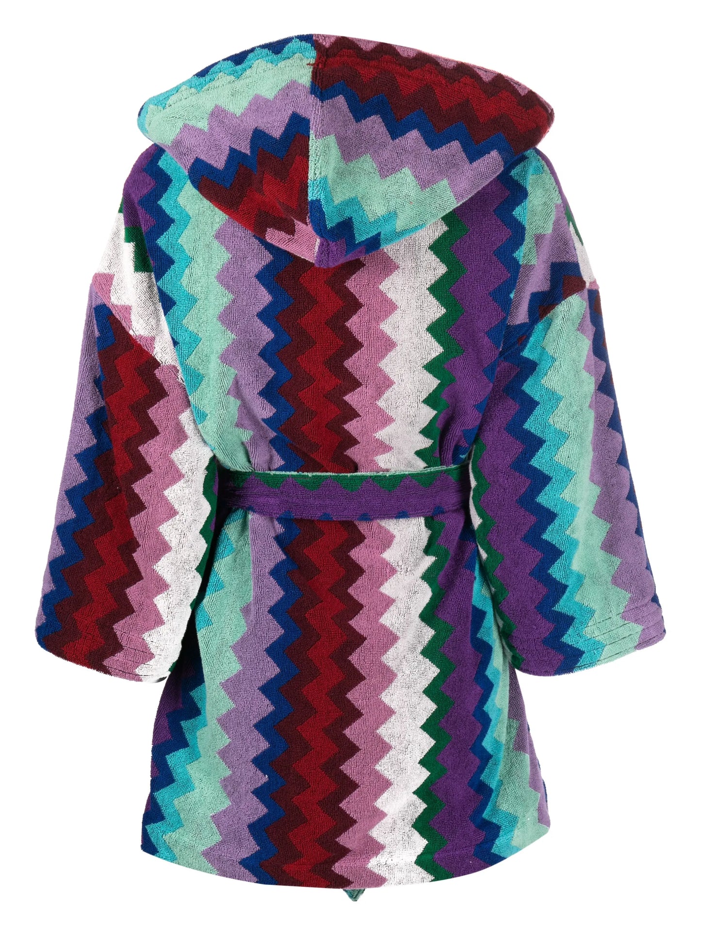 zigzag-design hooded robe