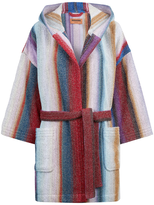 gradient-effect hooded robe