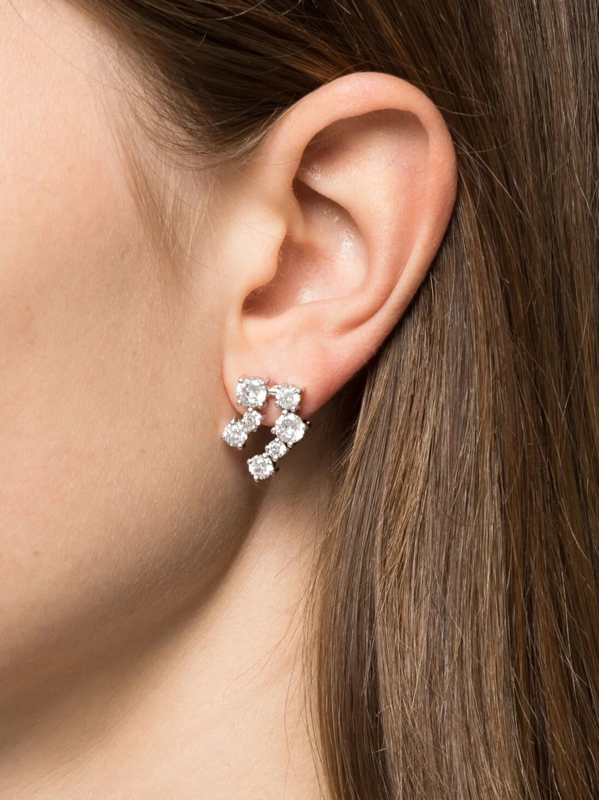 crystal polished drop earrings