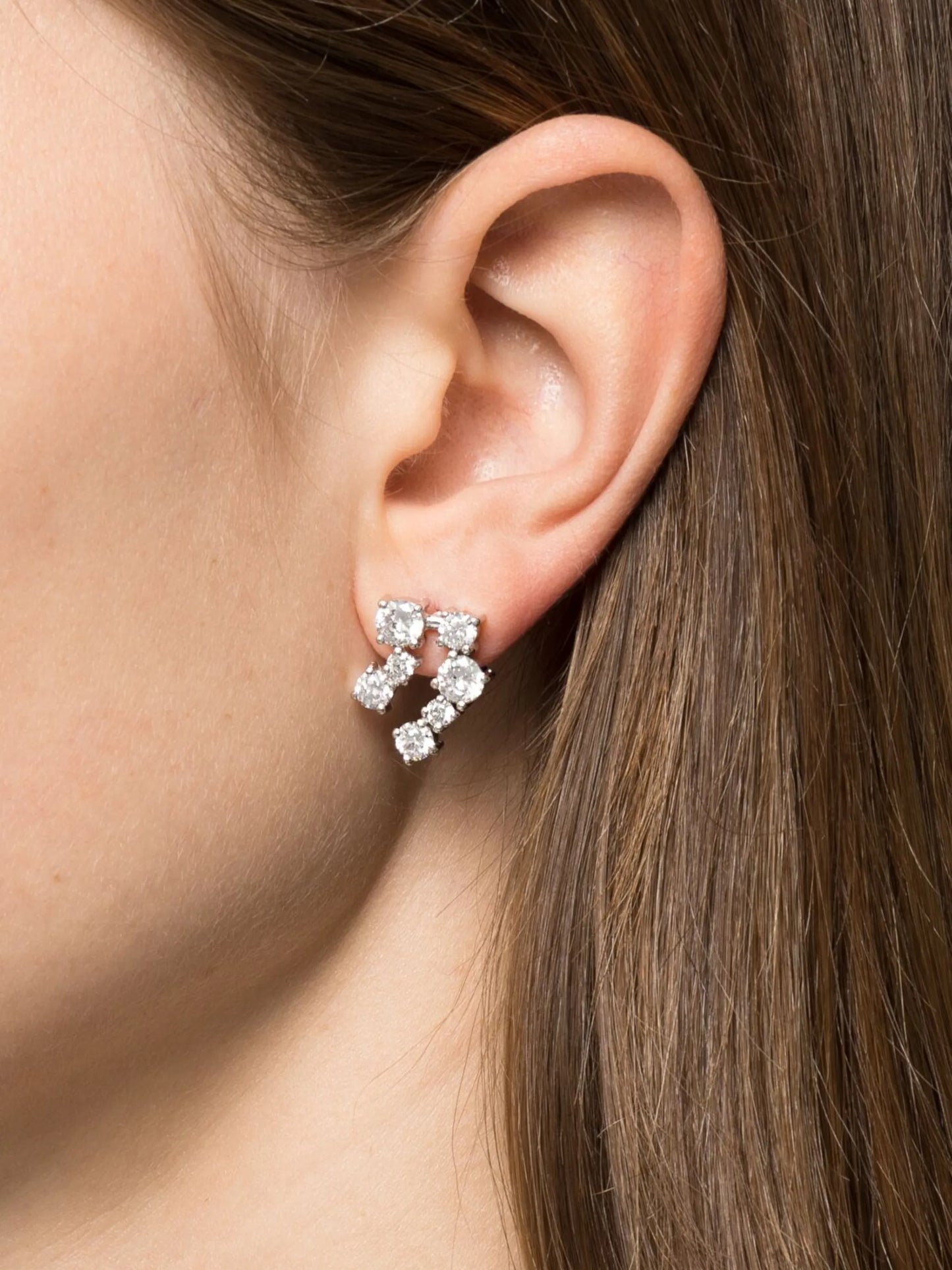 crystal polished drop earrings