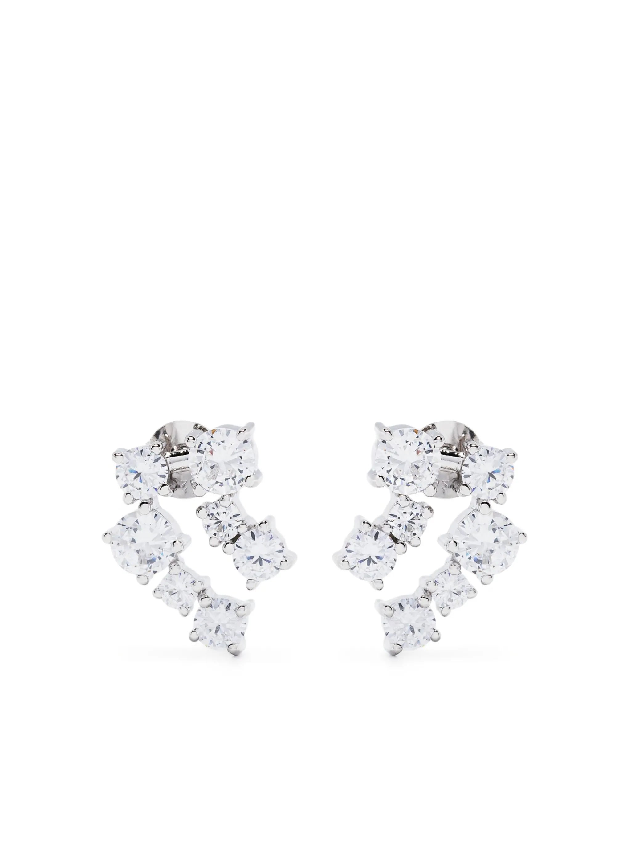 crystal polished drop earrings