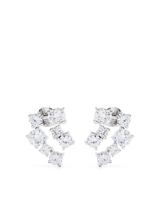 crystal polished drop earrings