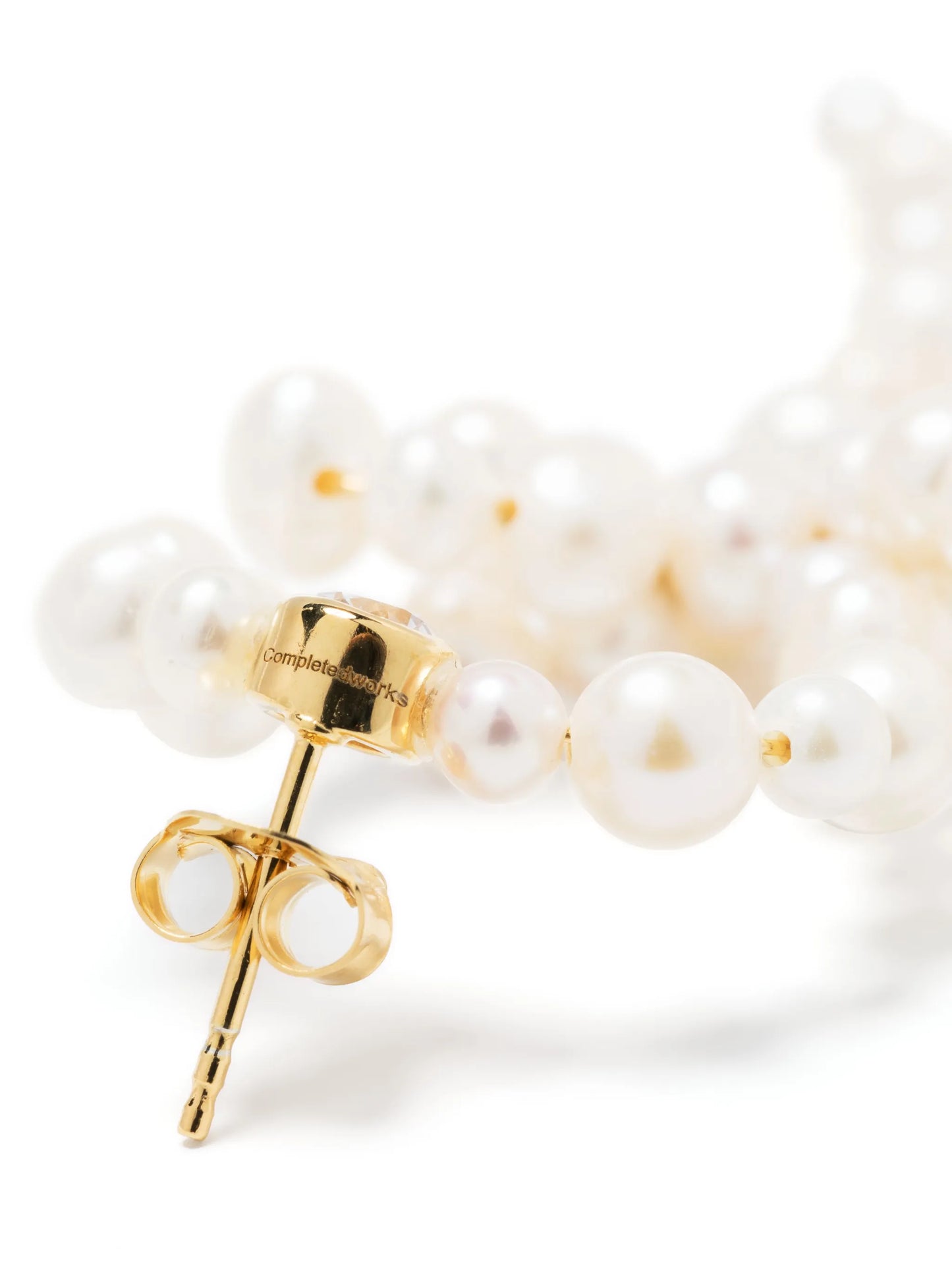 bow-detail pearl drop earrings