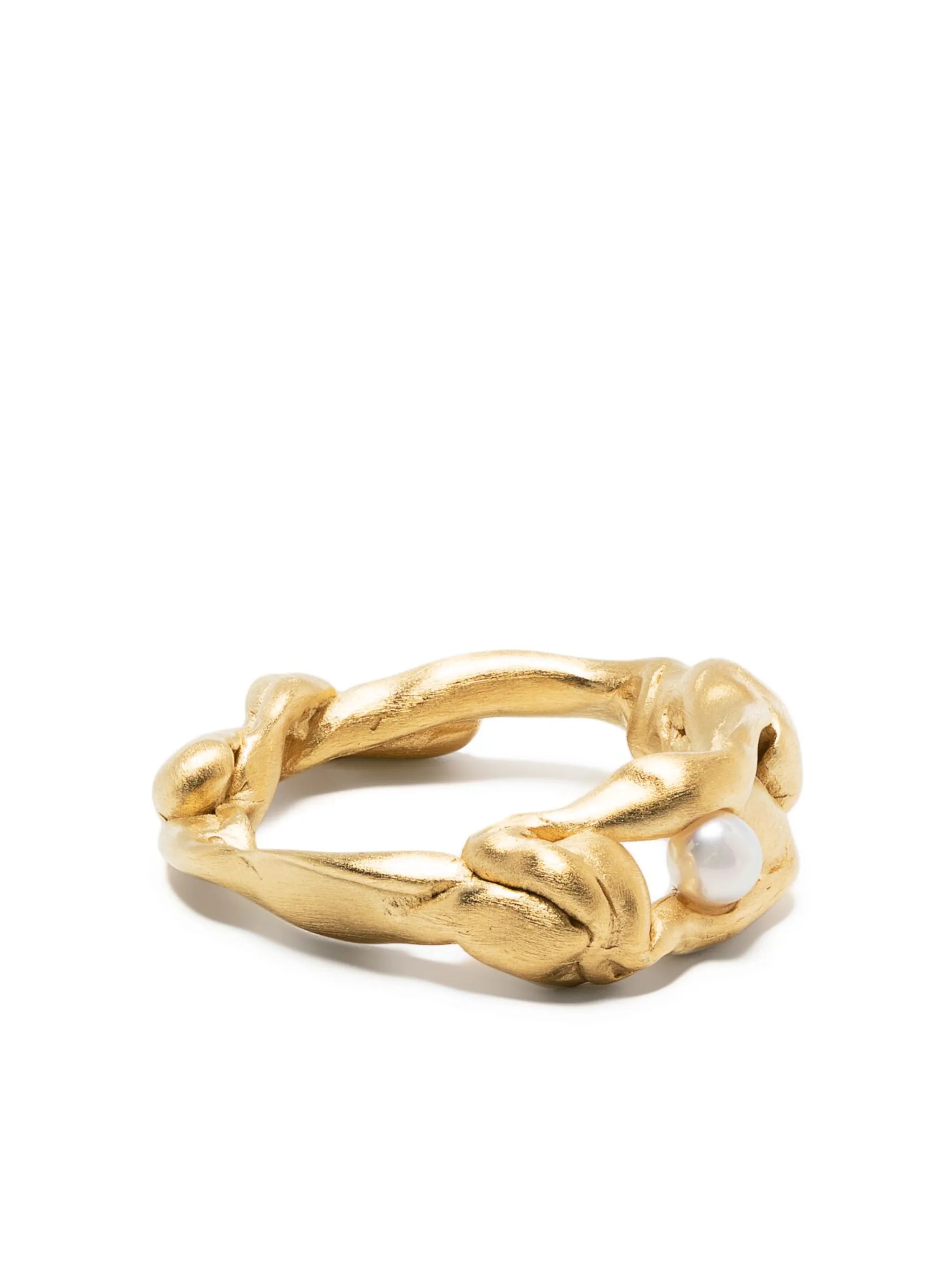 twisted-band pearl ring