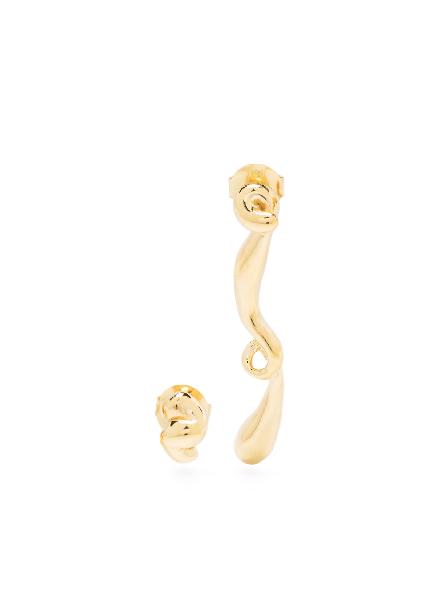 mismatch rose-motif drop earrings
