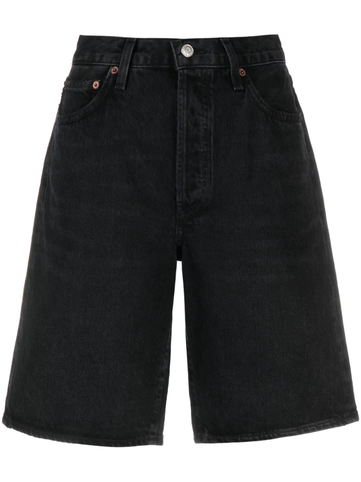 wide-leg denim shorts