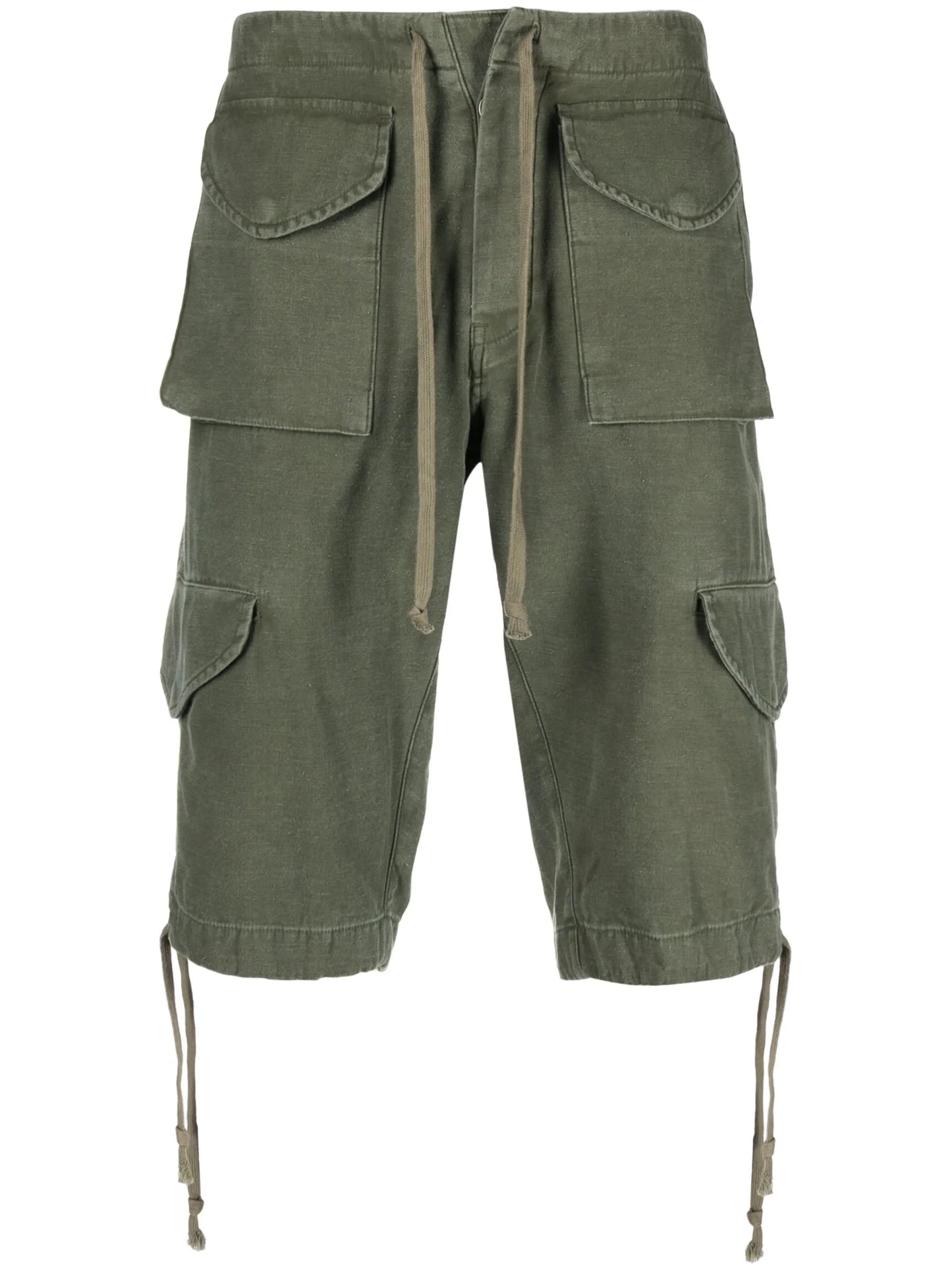 drawstring cargo cotton shorts
