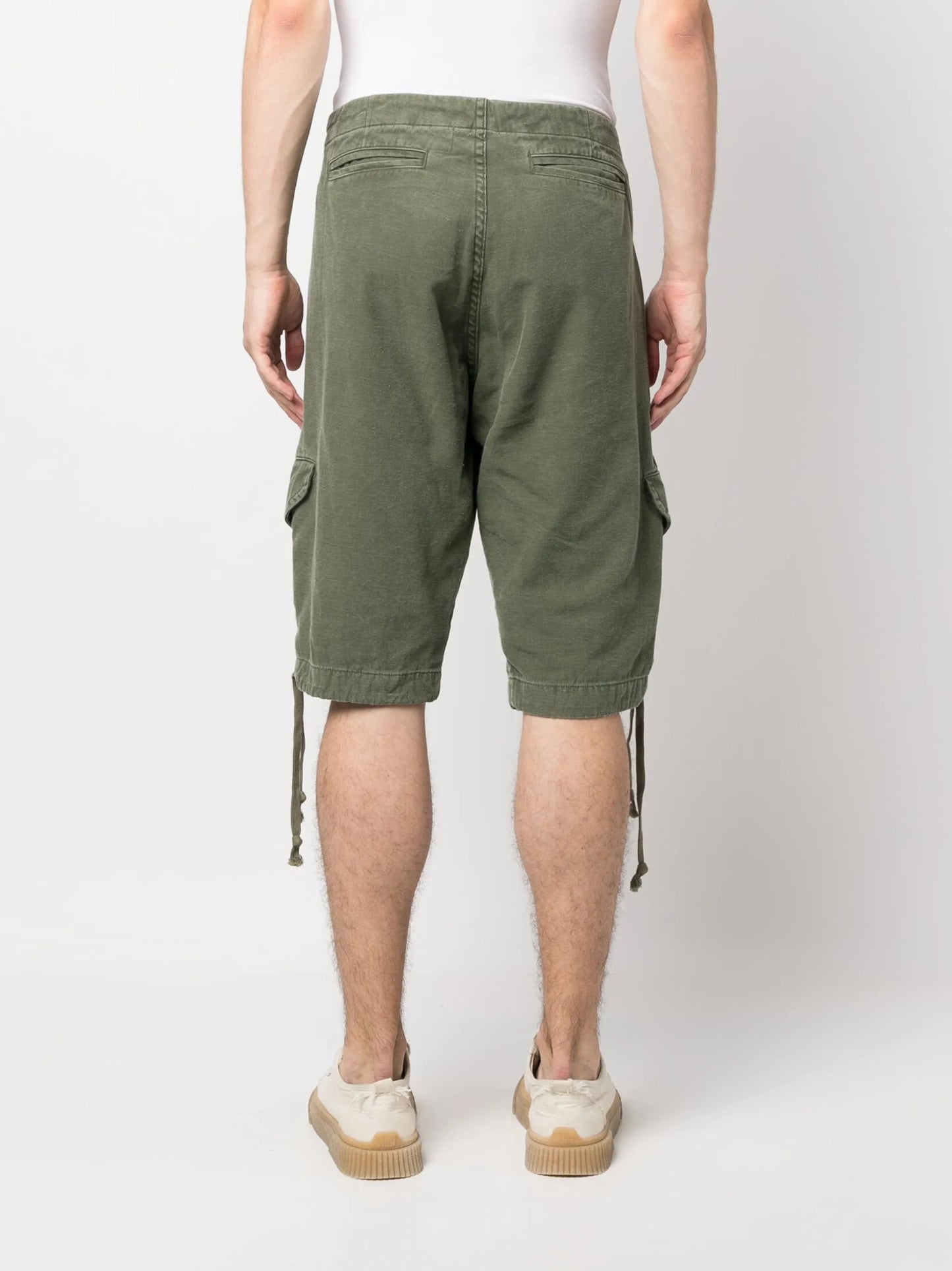 drawstring cargo cotton shorts