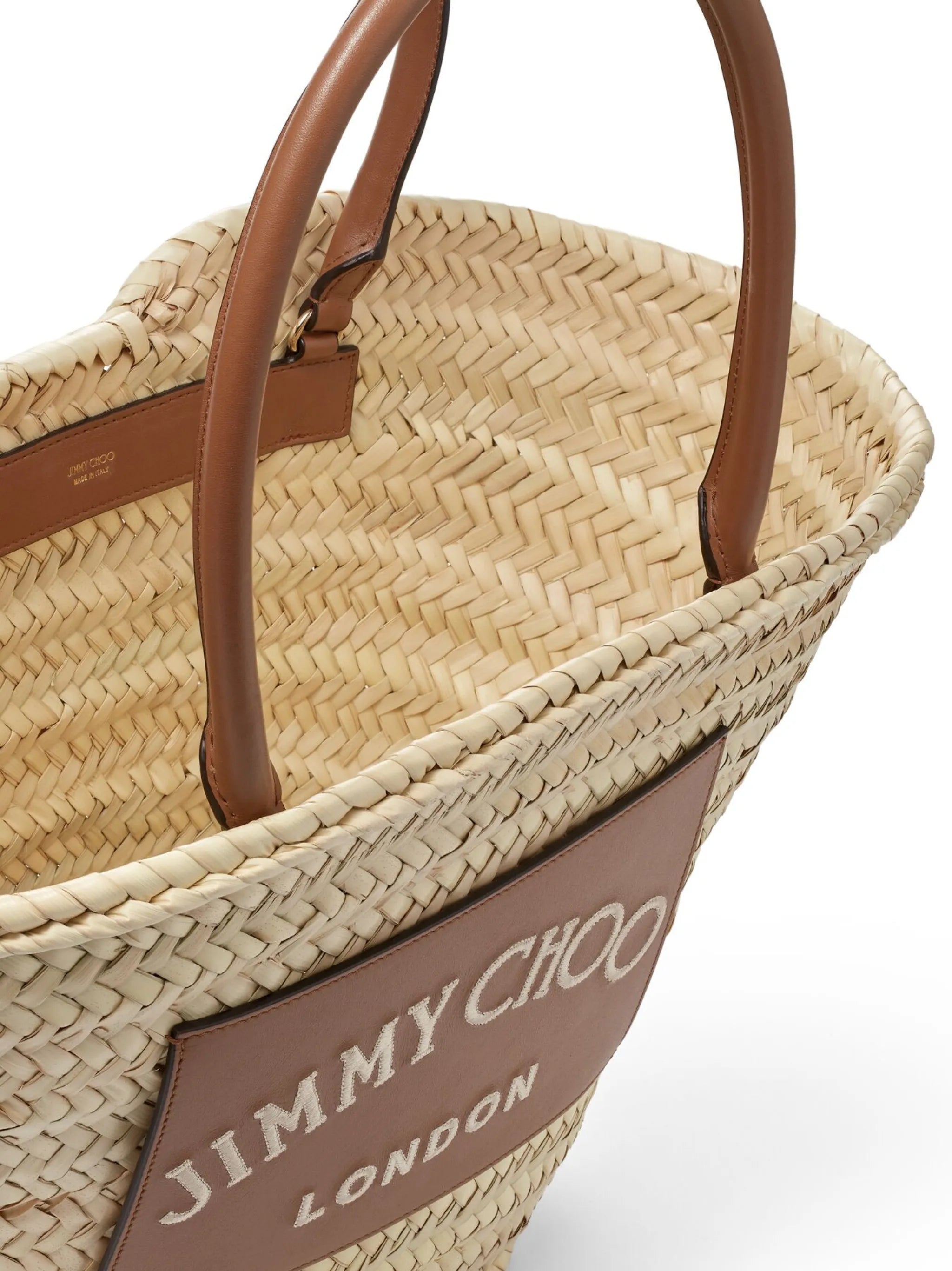 embroidered-logo interwoven tote