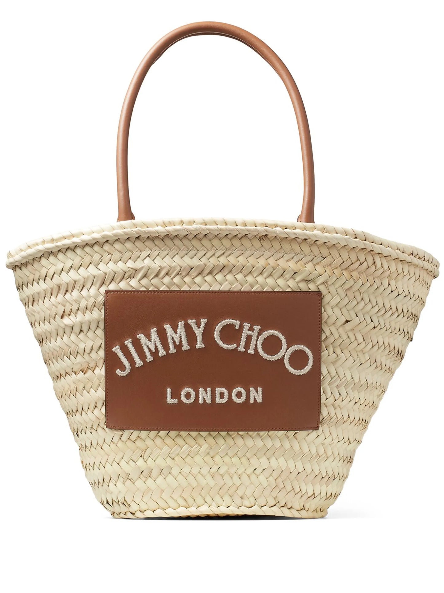 embroidered-logo interwoven tote
