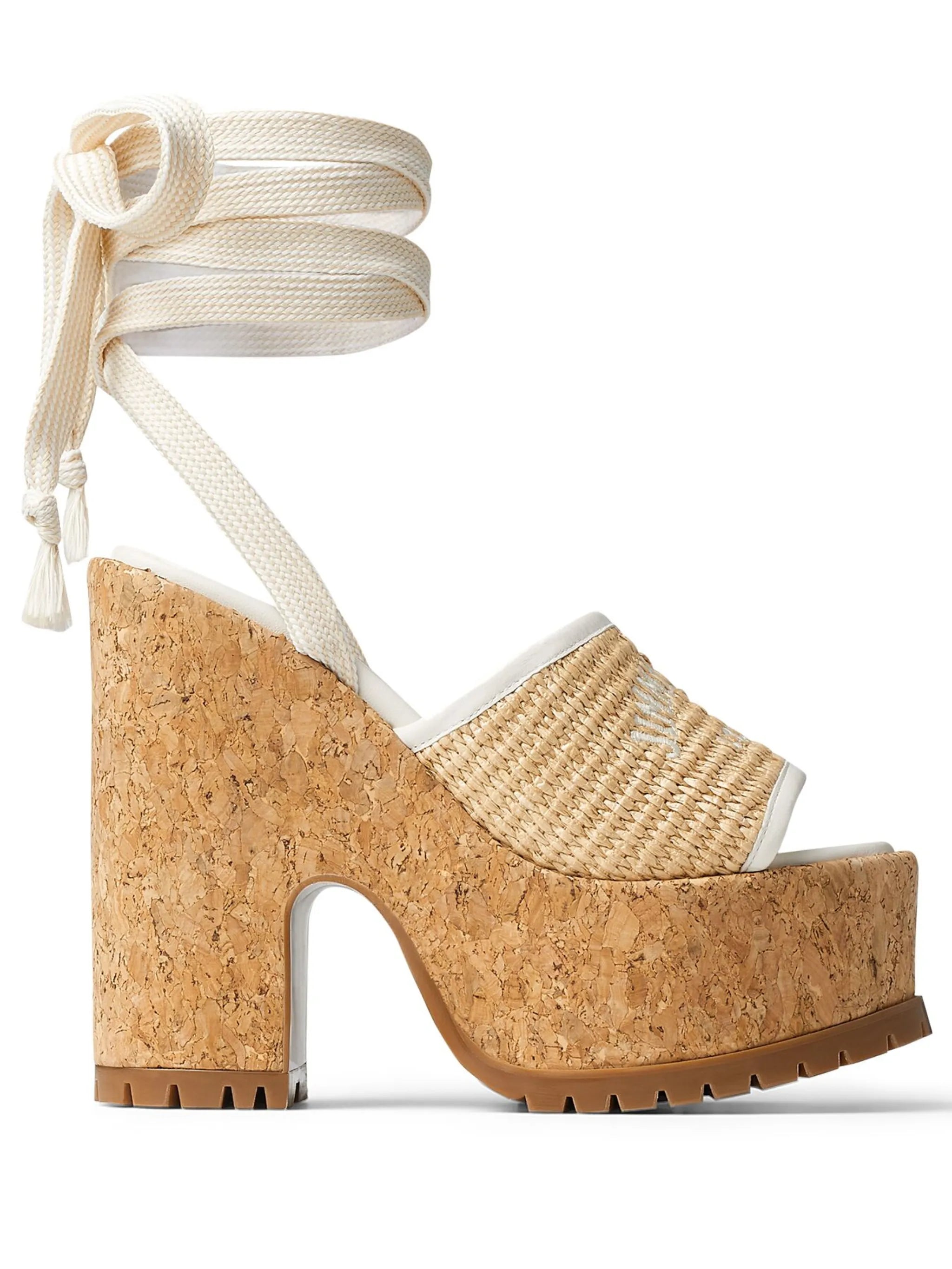 Gal 130mm raffia platform sandals