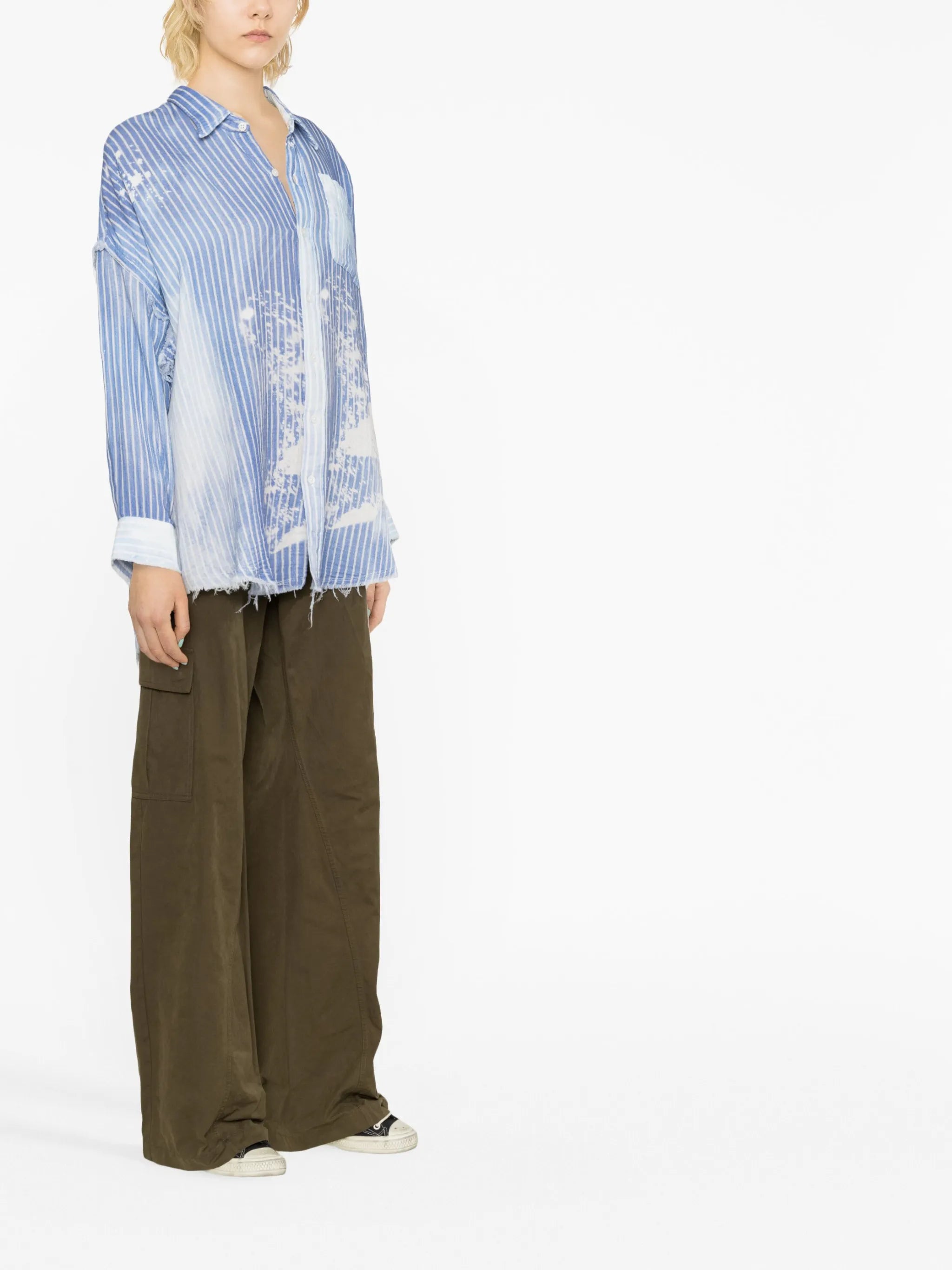 bleached pinstripe cotton shirt