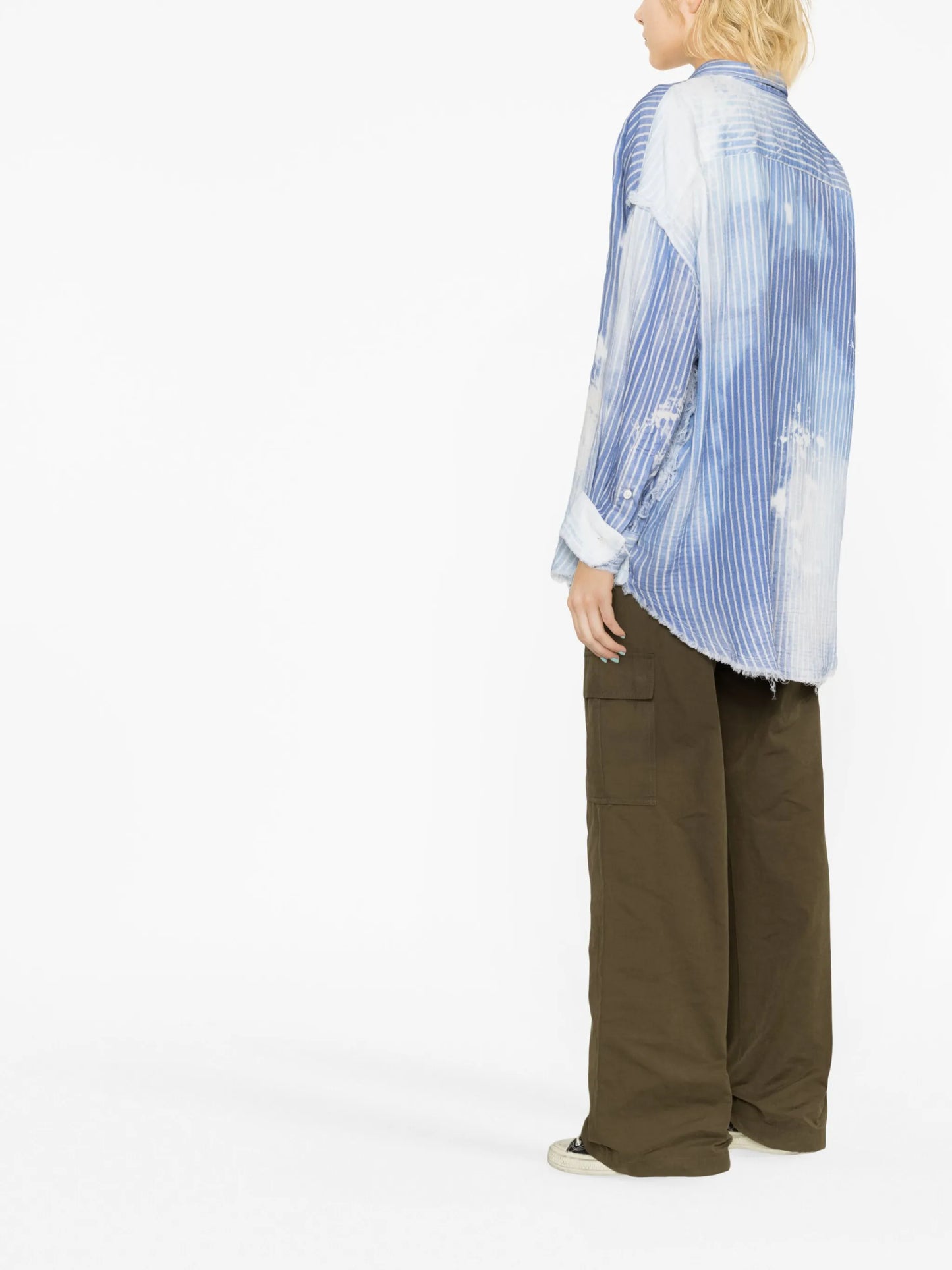 bleached pinstripe cotton shirt