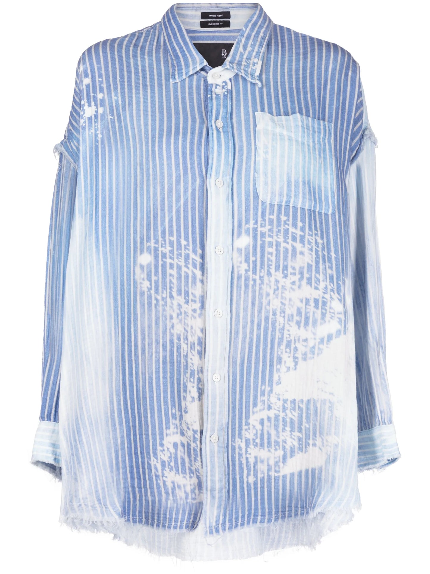 bleached pinstripe cotton shirt