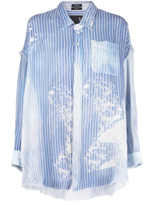bleached pinstripe cotton shirt