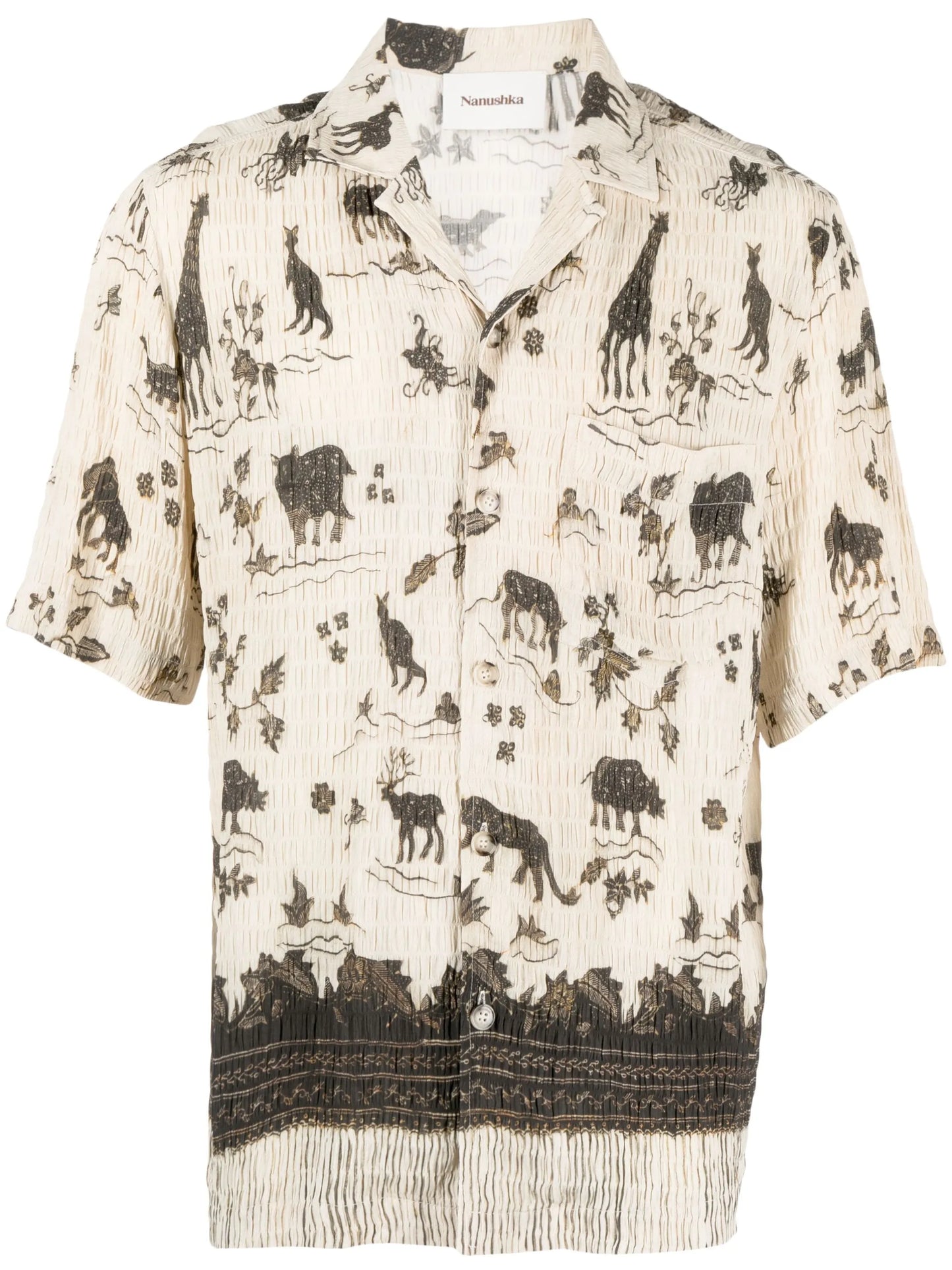 Bodil shirred printed shirt