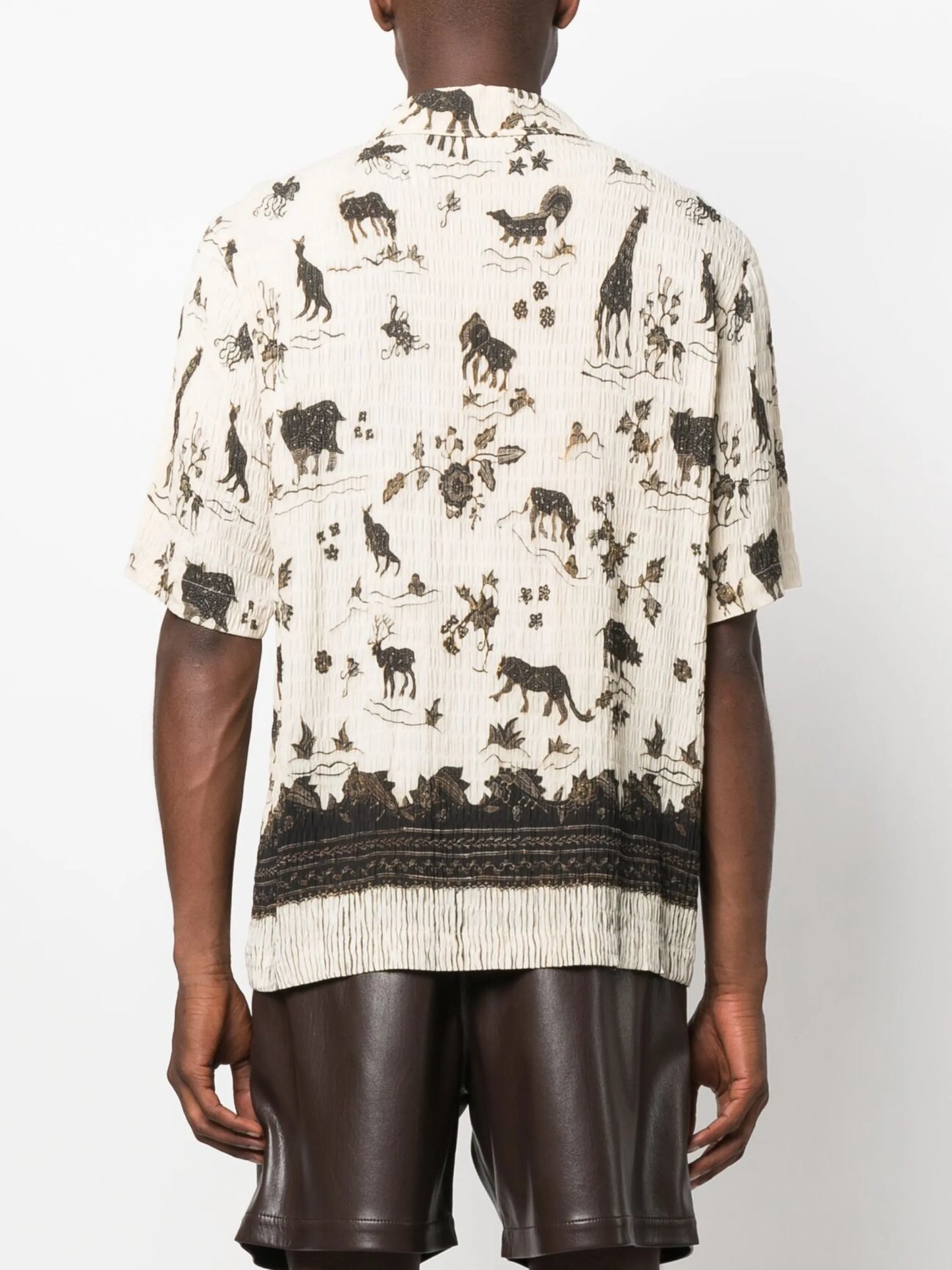 Bodil shirred printed shirt
