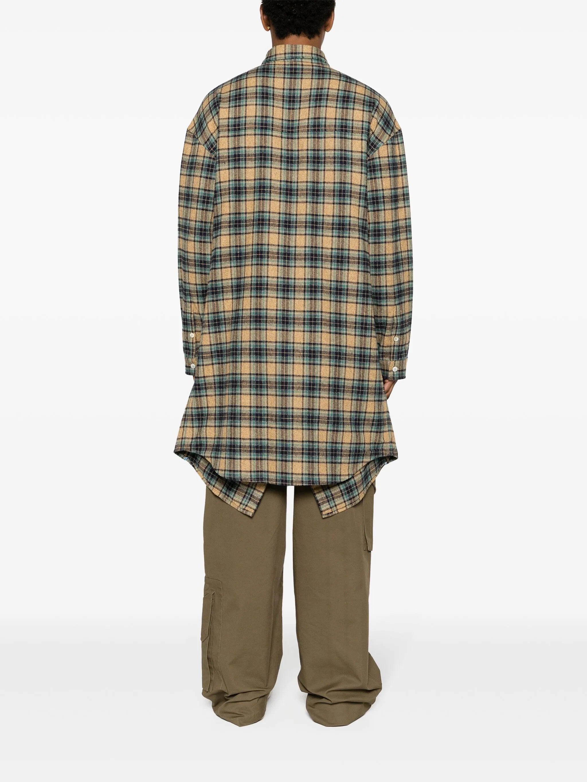 Charlotte panelled plaid shirt