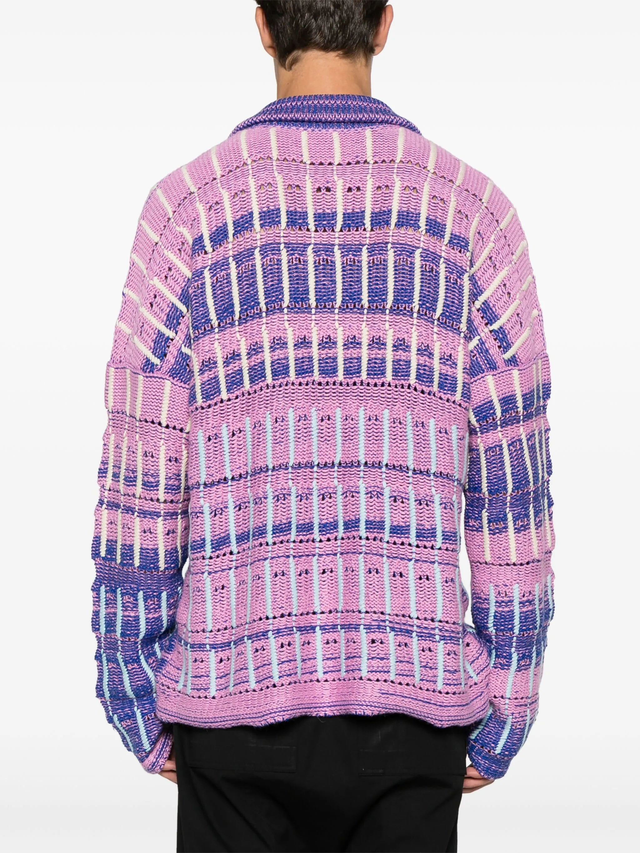 Omari stripe cotton-alpaca-wool-blend shirt