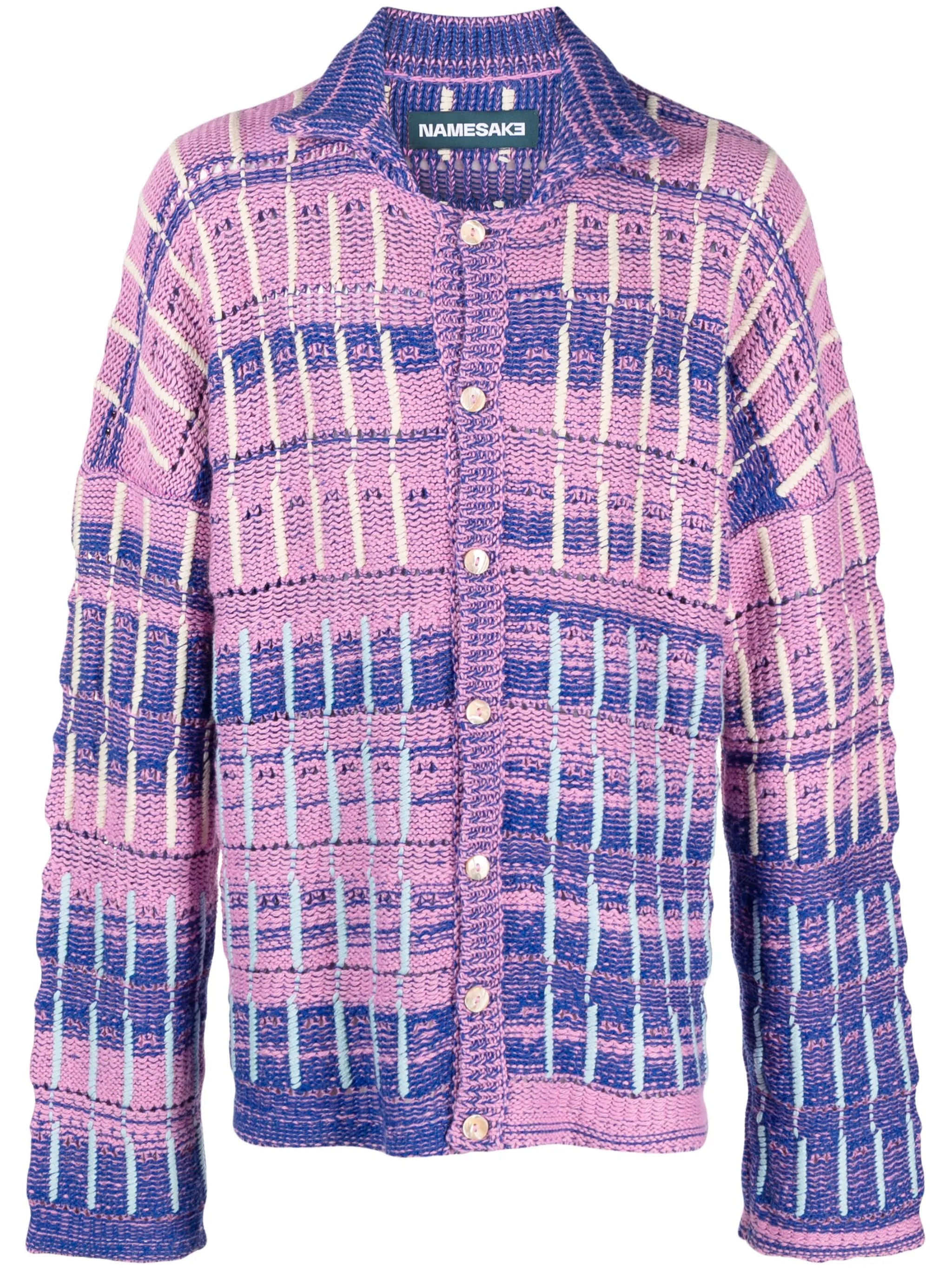 Omari stripe cotton-alpaca-wool-blend shirt