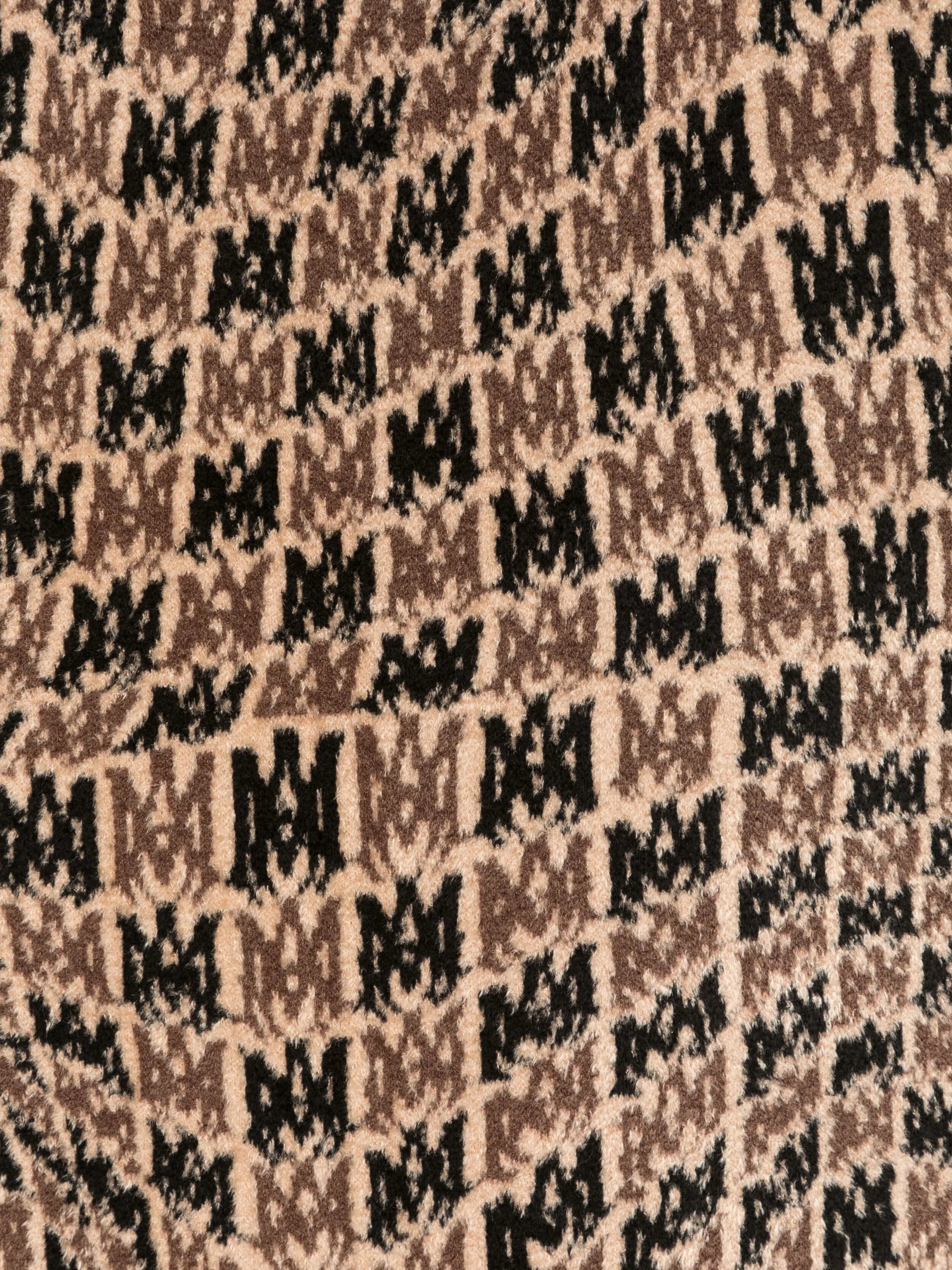 logo-intarsia frayed scarf