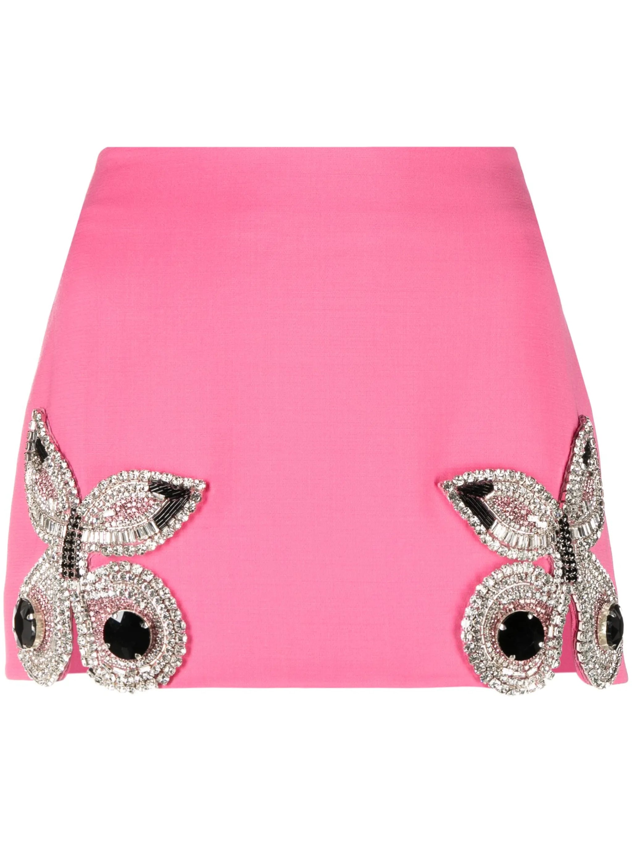 crystal-embellished butterfly mini skirt