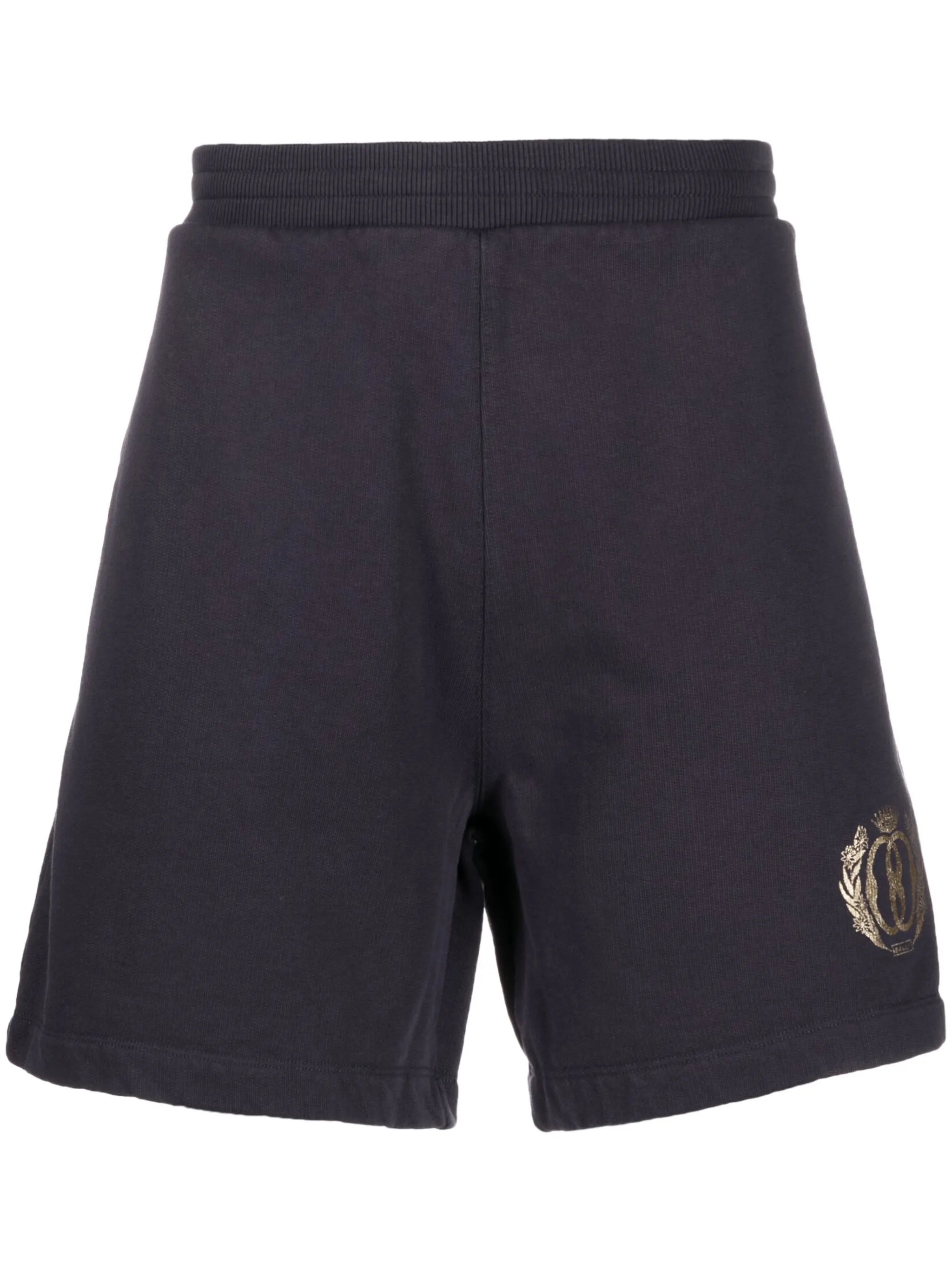 logo-print organic-cotton track shorts