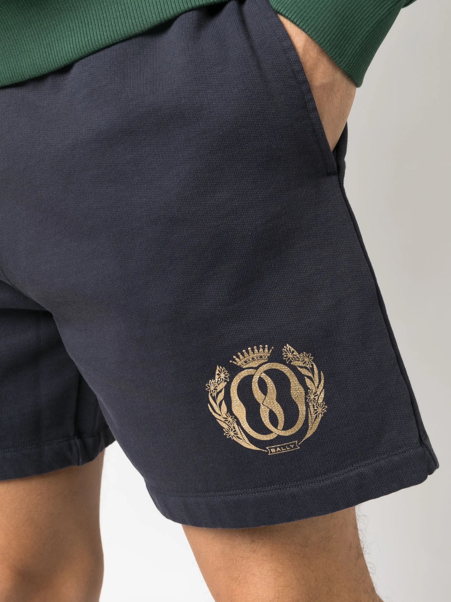 logo-print organic-cotton track shorts