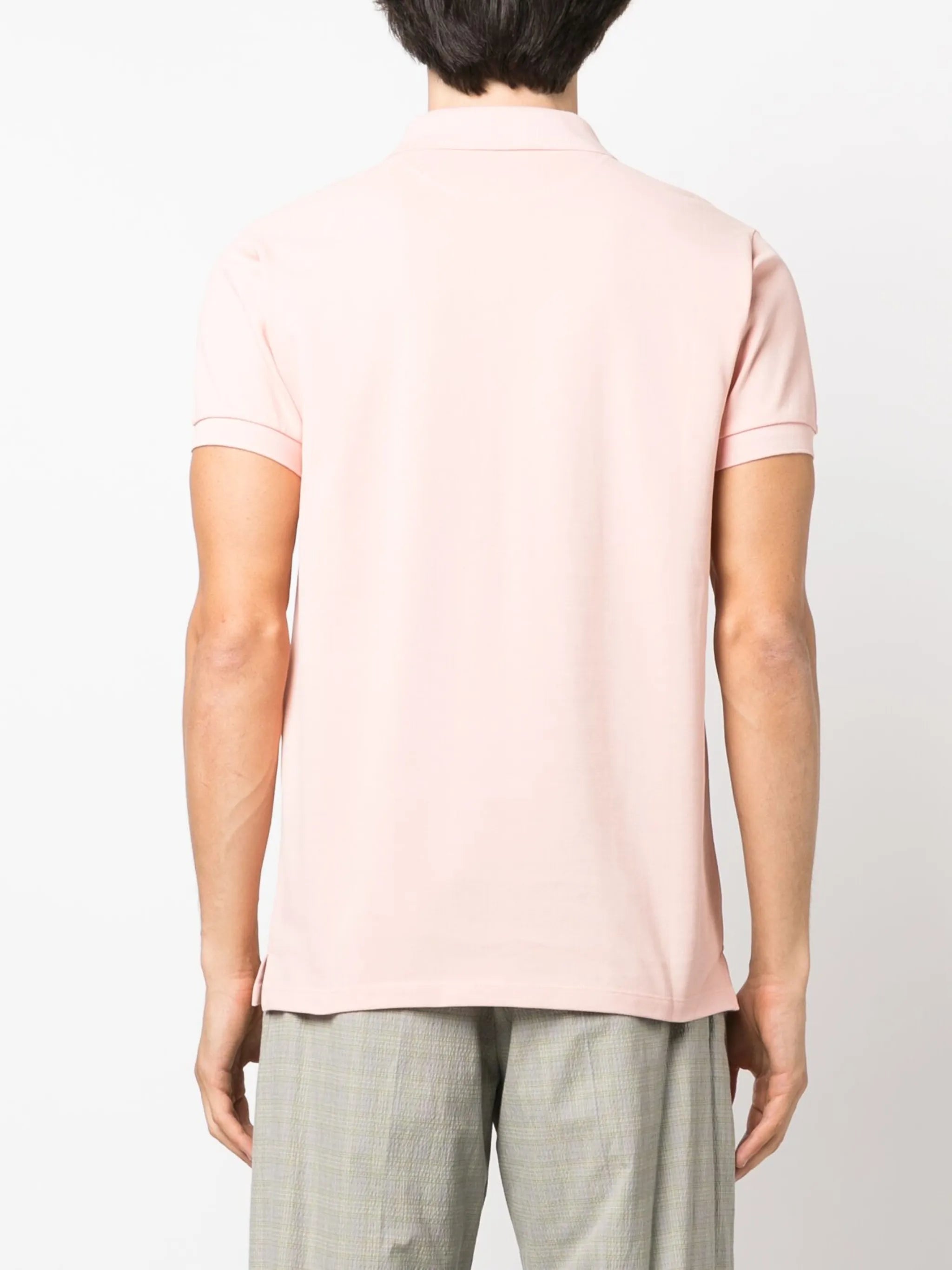 embroidered-logo piqué-weave polo shirt
