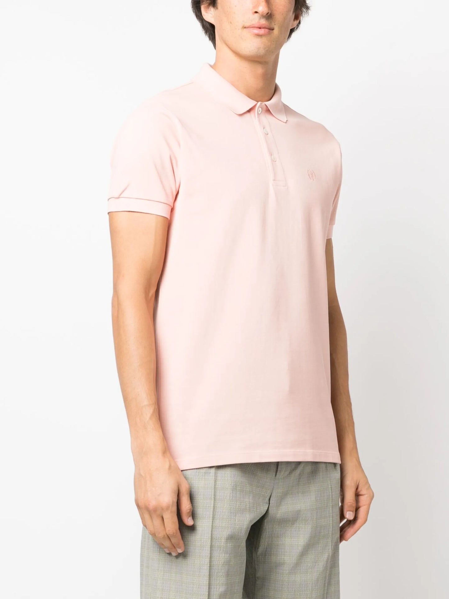 embroidered-logo piqué-weave polo shirt
