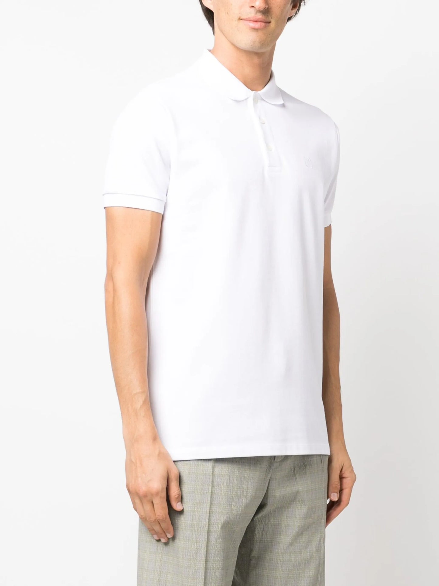 embroidered-logo piqué polo shirt