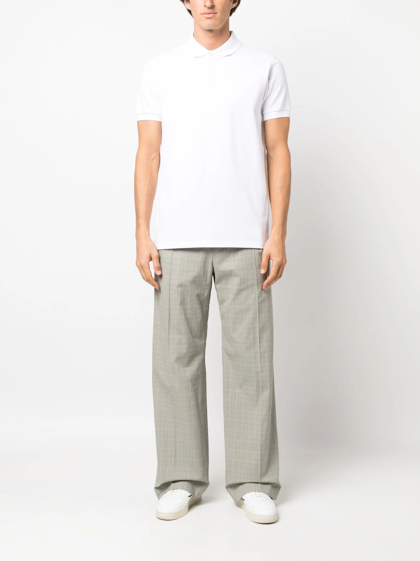 embroidered-logo piqué polo shirt