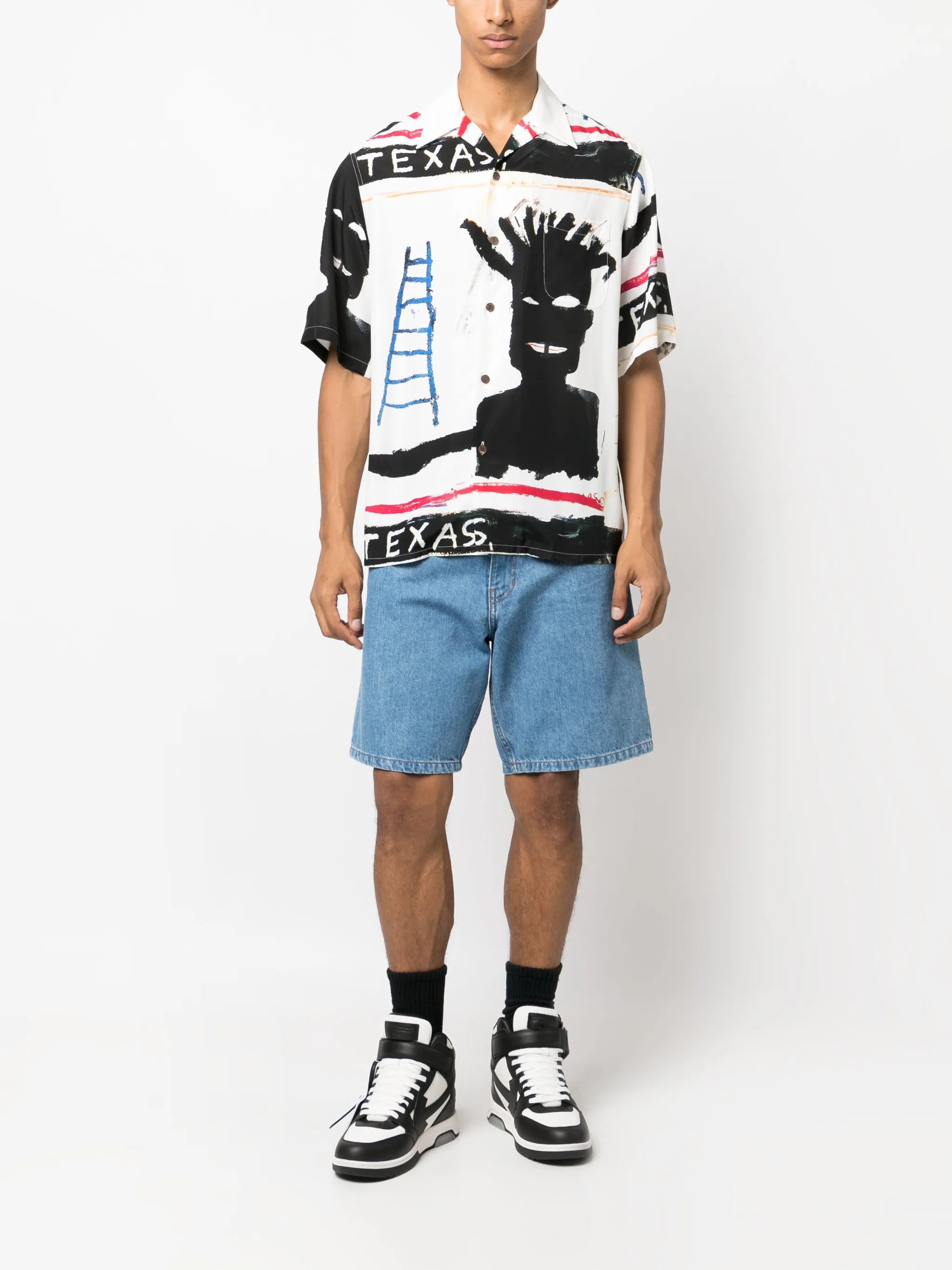 Jean-Michel Basquiat camp-collar shirt