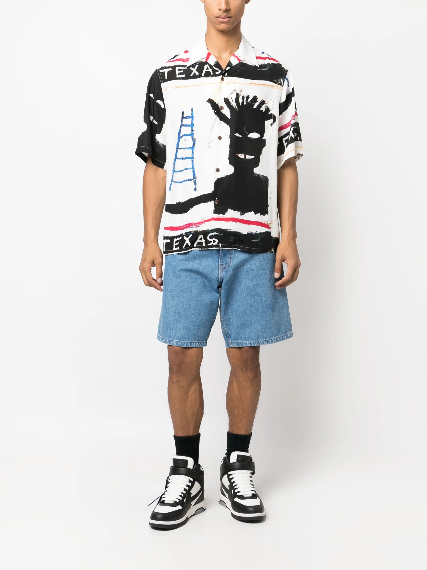 Jean-Michel Basquiat camp-collar shirt