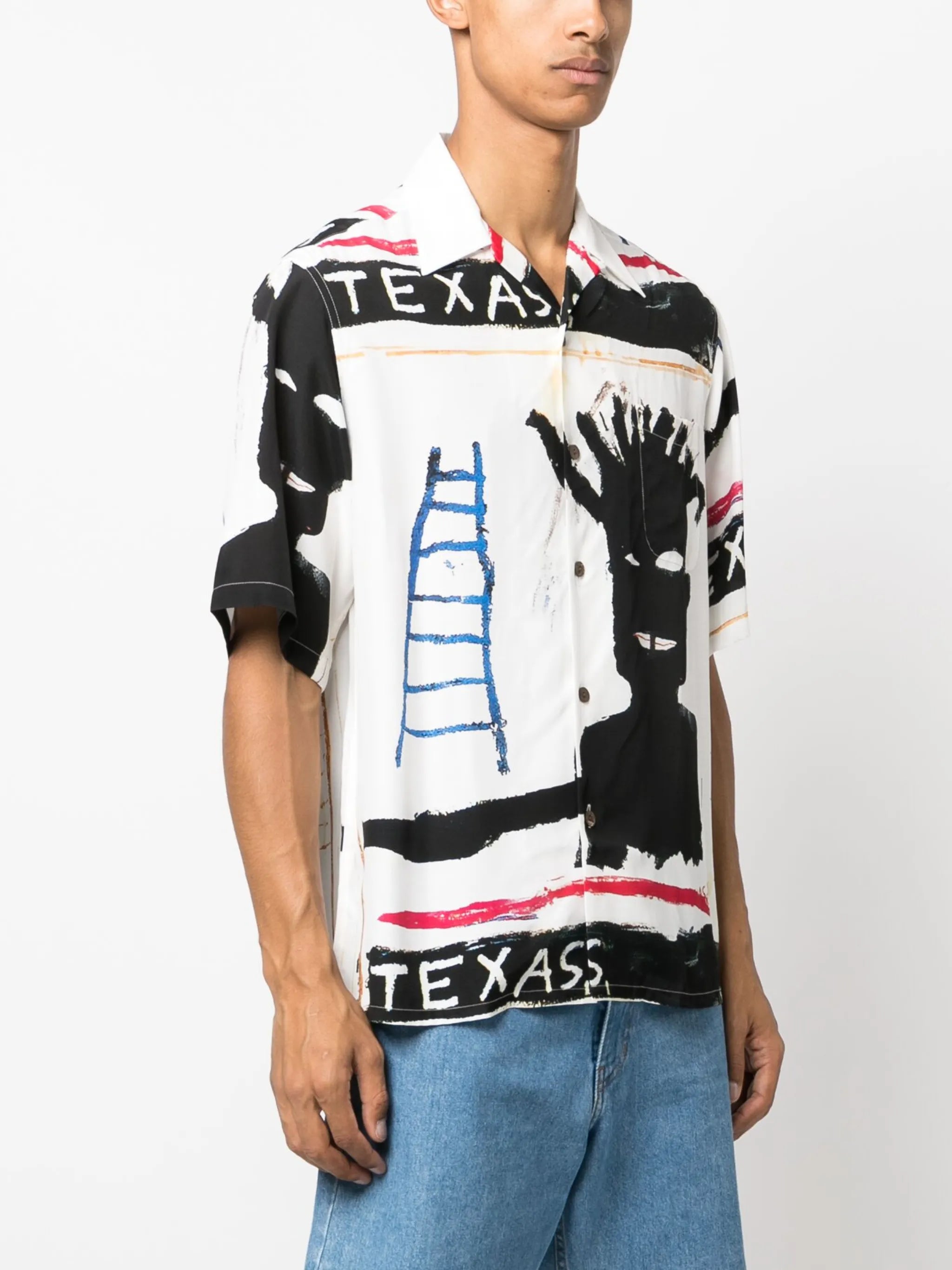 Jean-Michel Basquiat camp-collar shirt