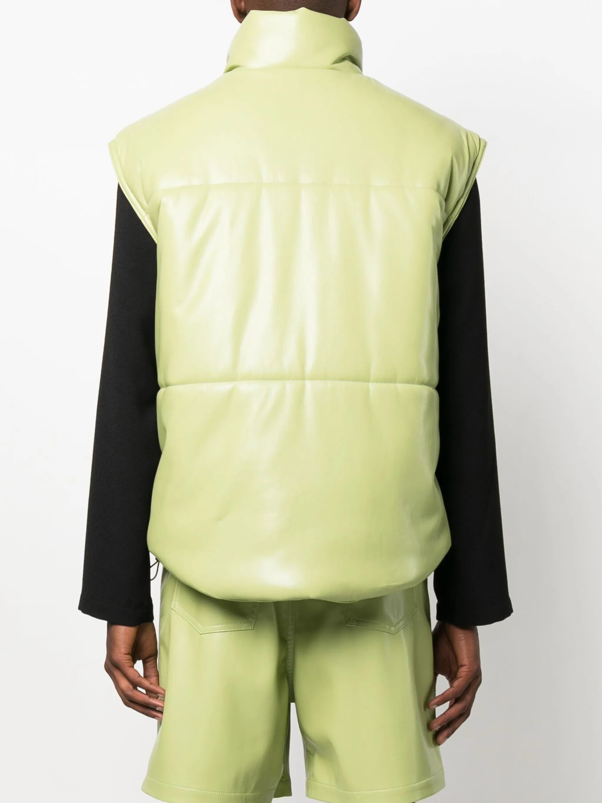 padded leather gilet