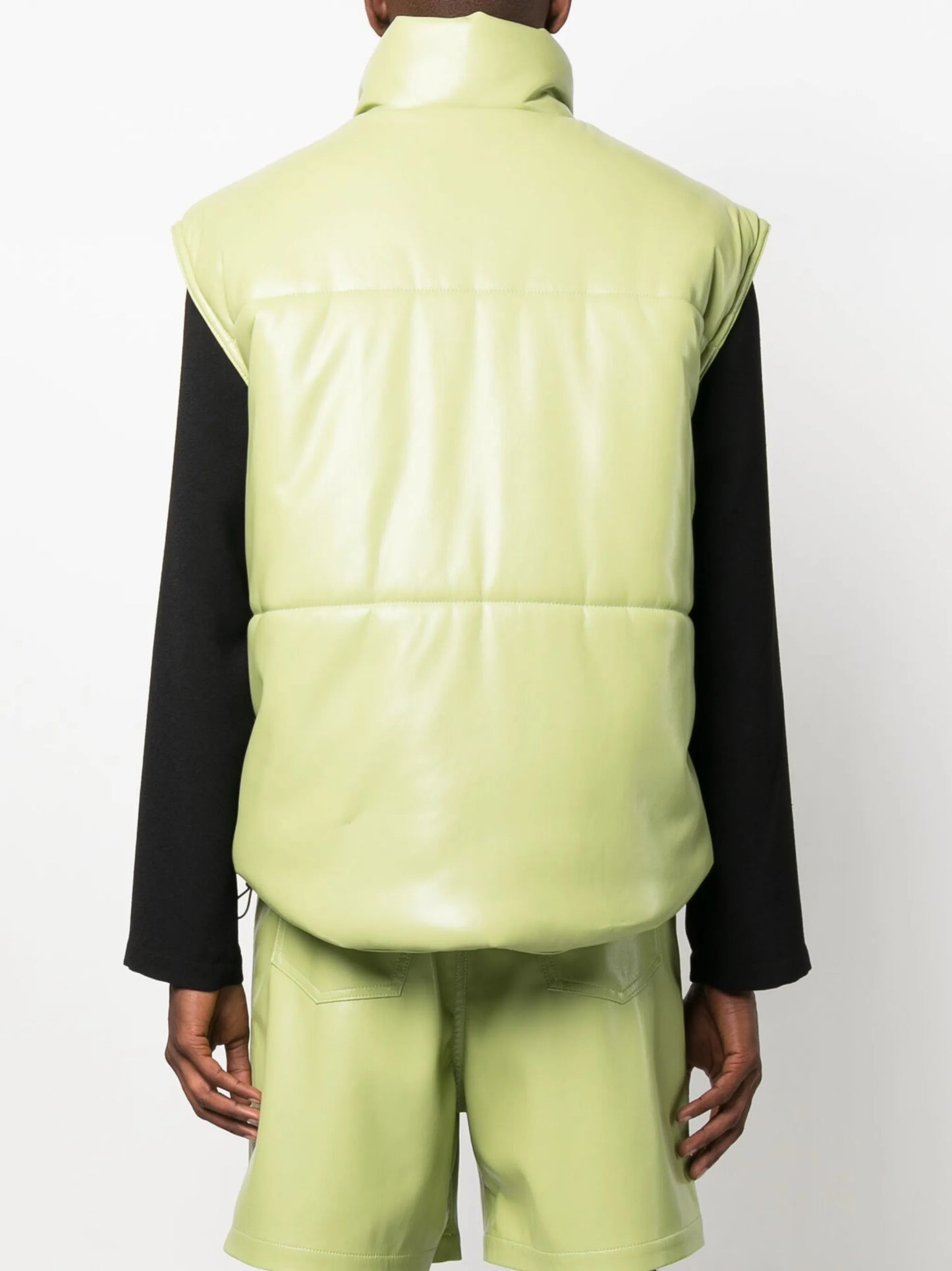padded leather gilet