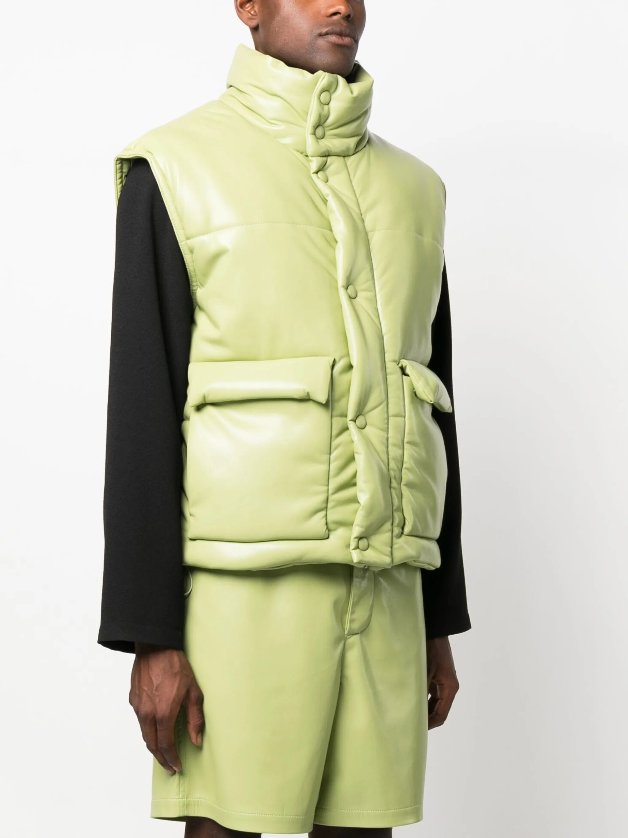 padded leather gilet