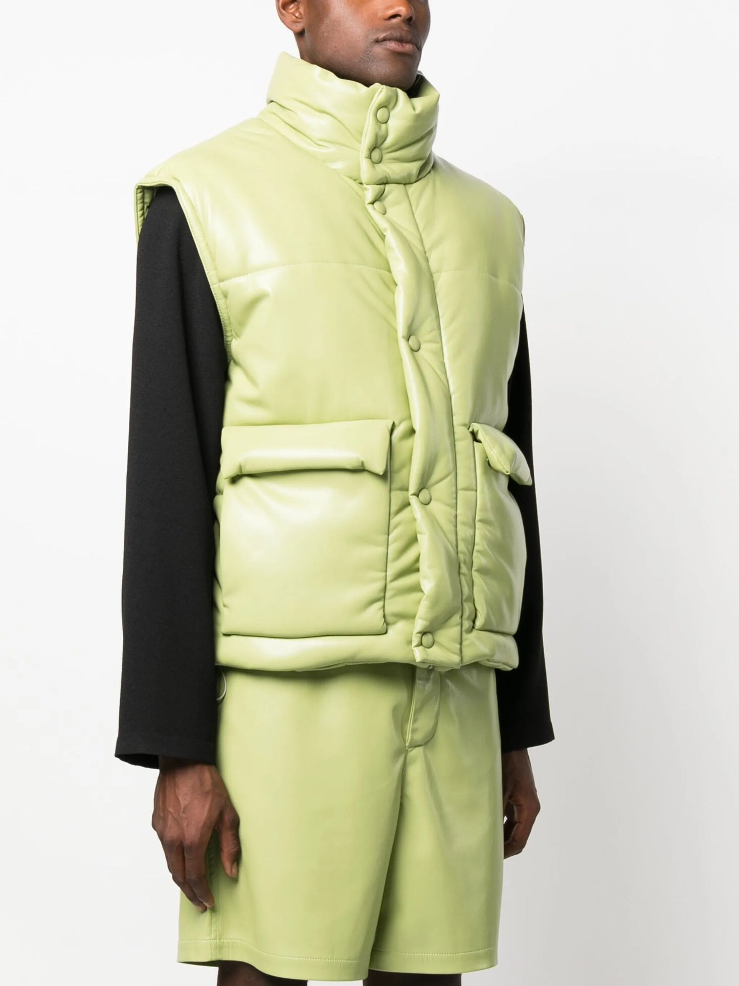 padded leather gilet