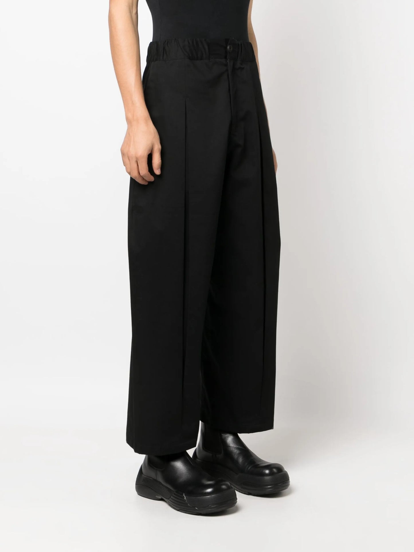 box-pleat wide-leg trousers