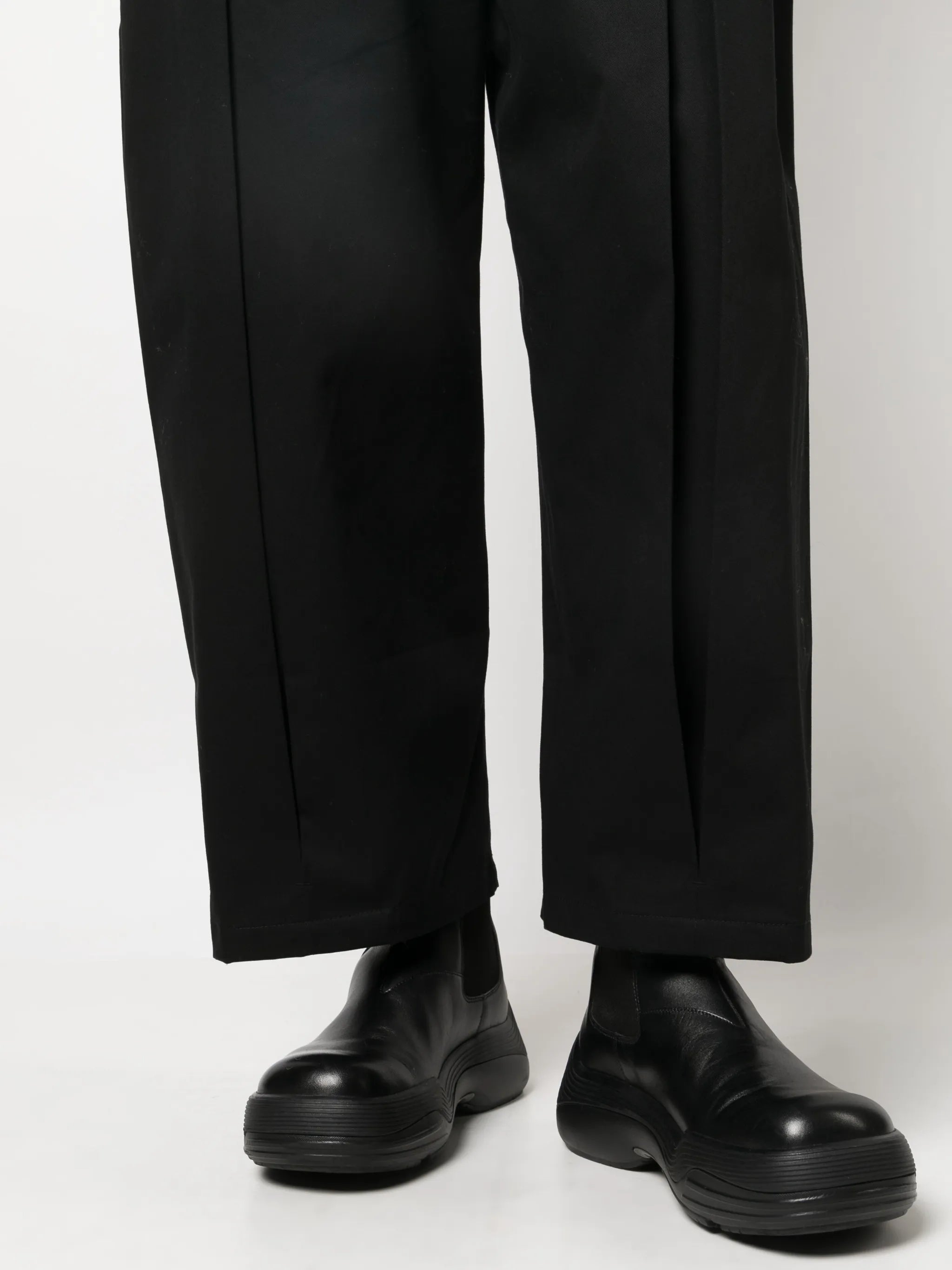 box-pleat wide-leg trousers
