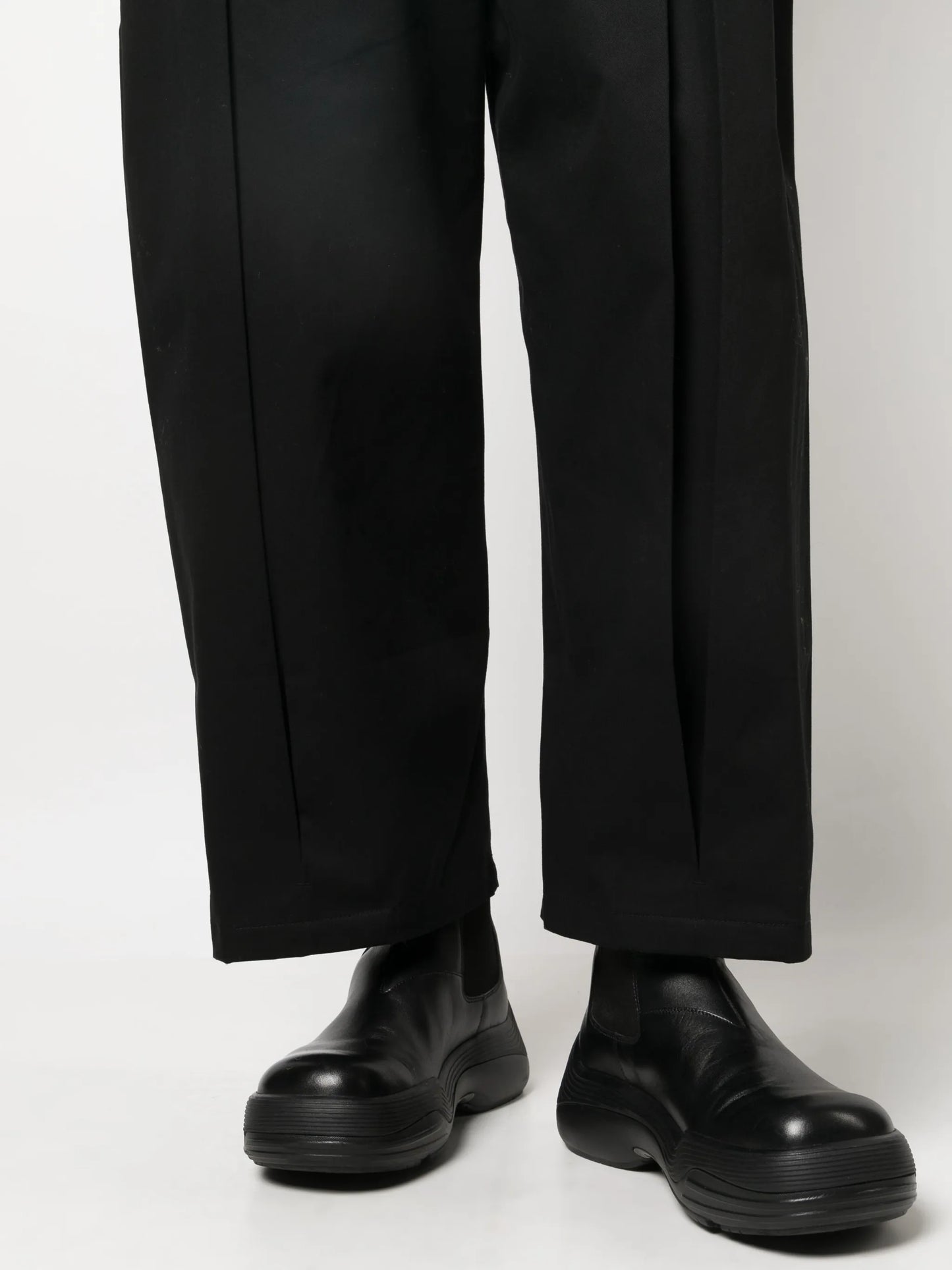 box-pleat wide-leg trousers
