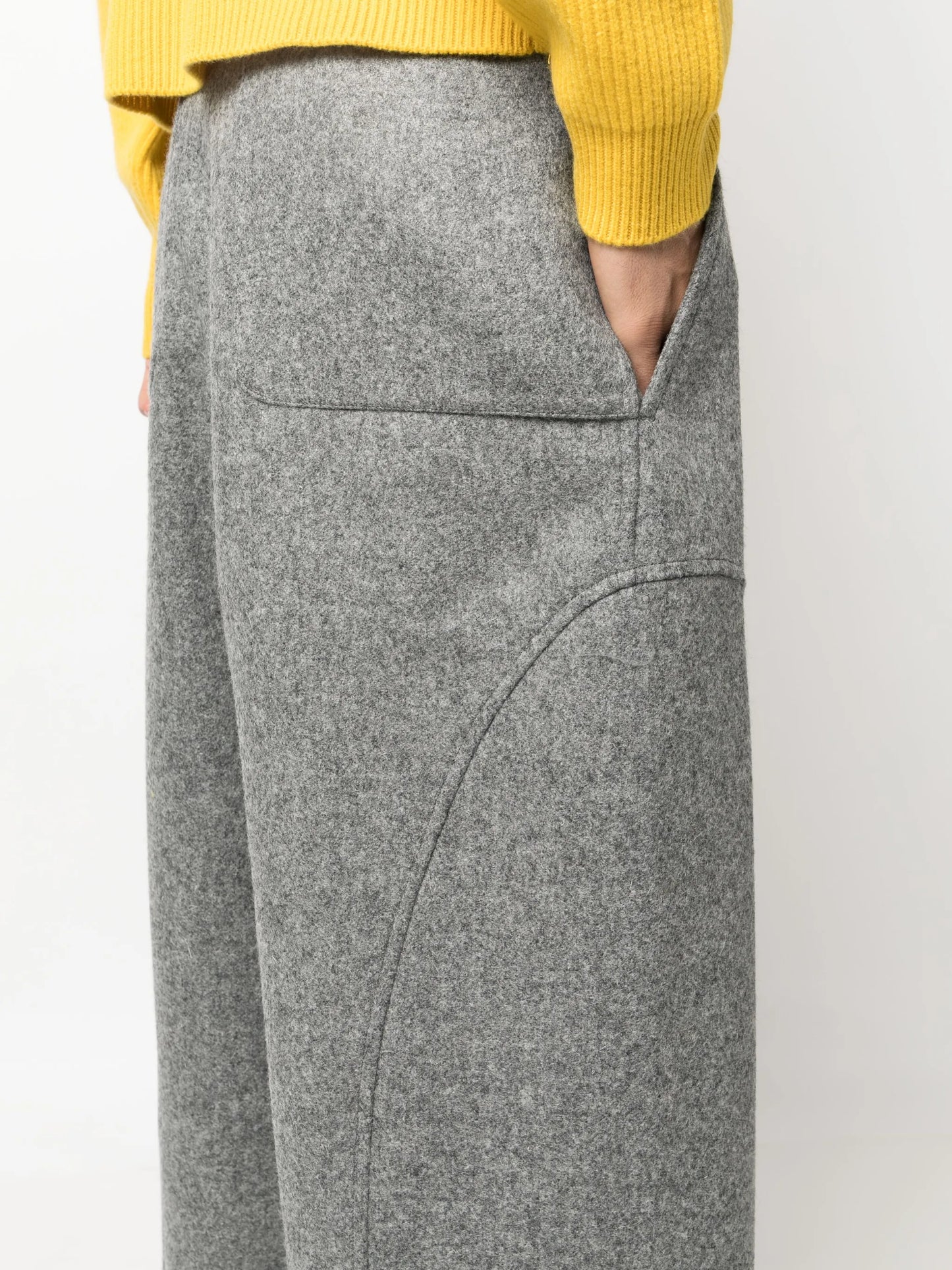 cotton-blend wide-leg trousers
