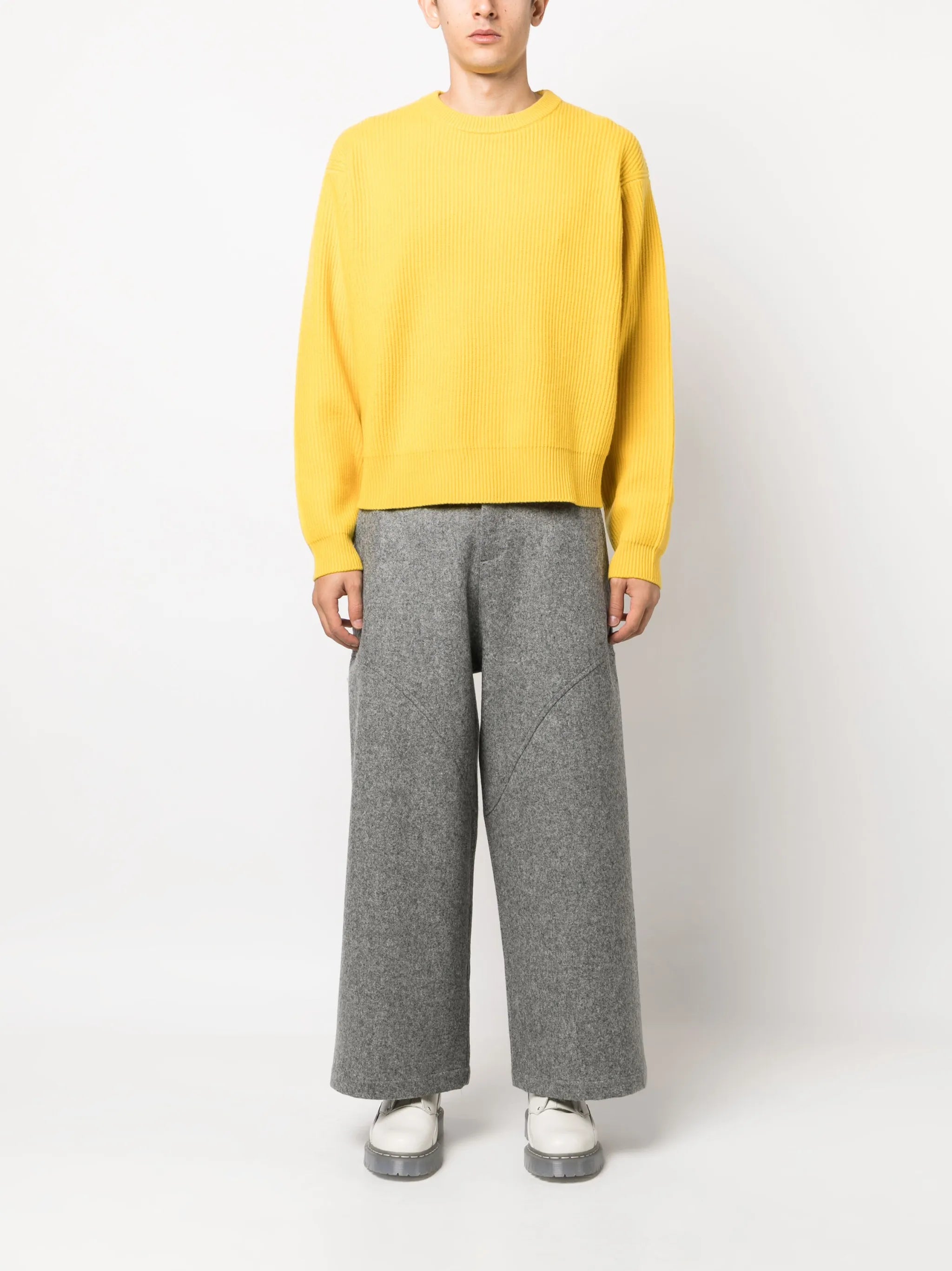 ribbed-knit wool jumper