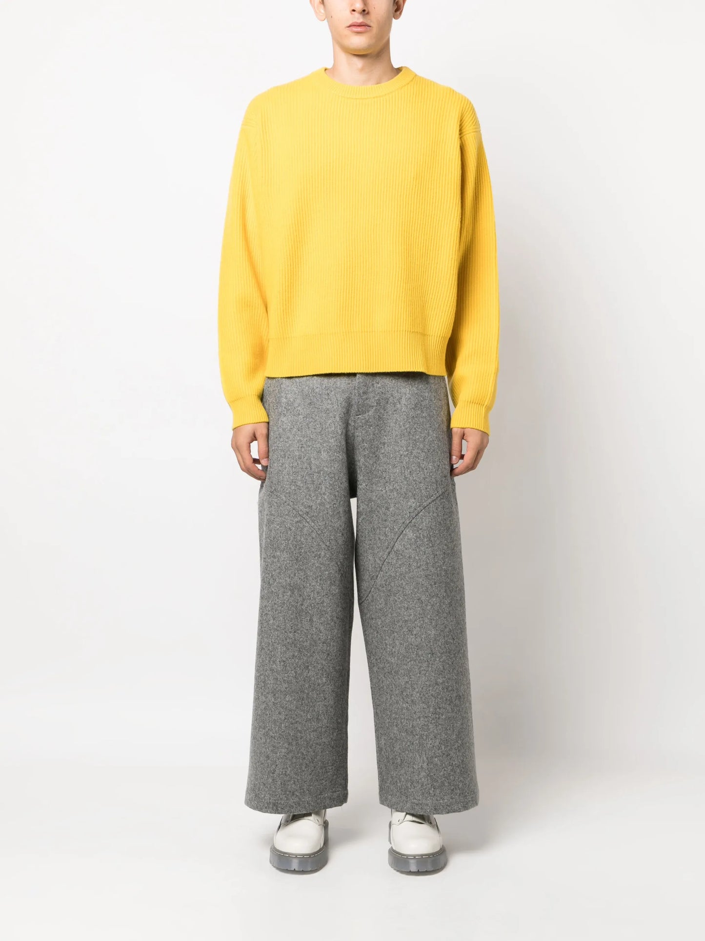 ribbed-knit wool jumper