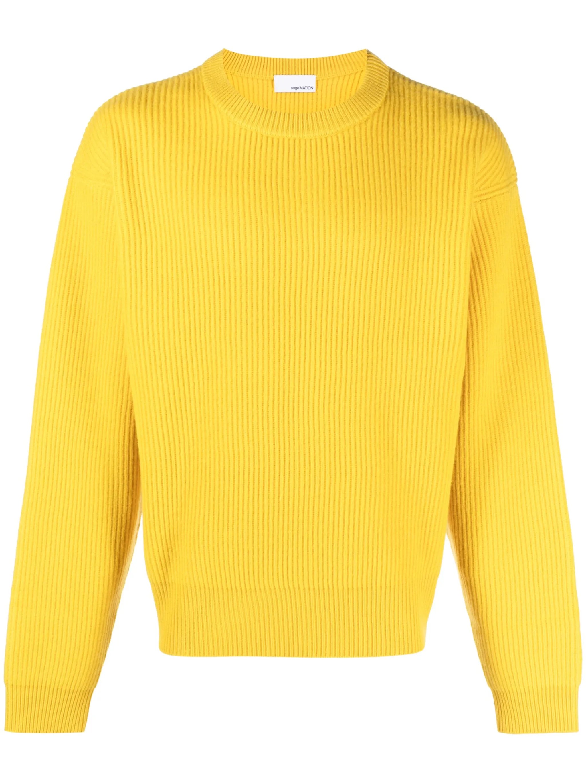 ribbed-knit wool jumper