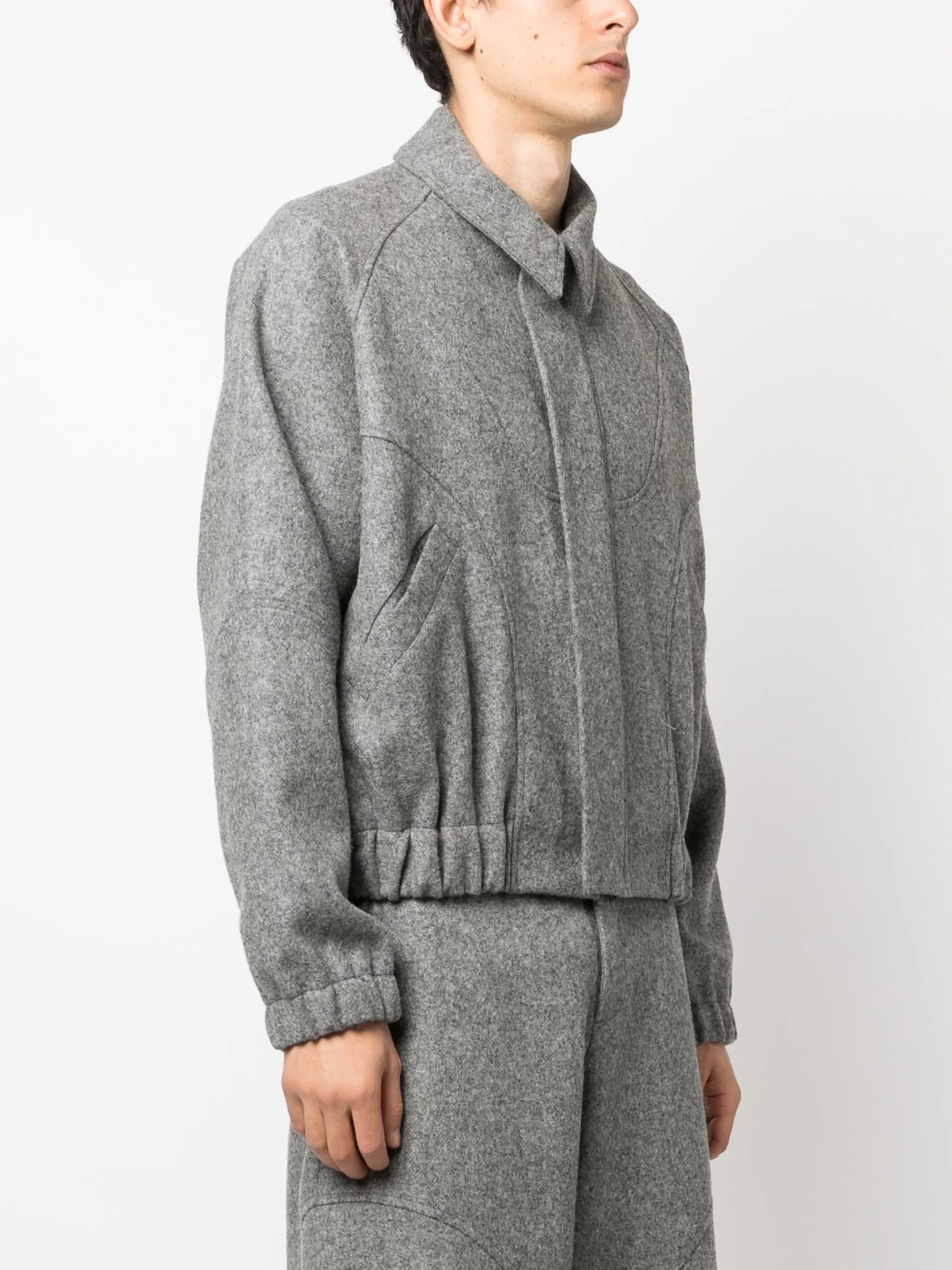 Ji Ji panelled zipped bomber jacket