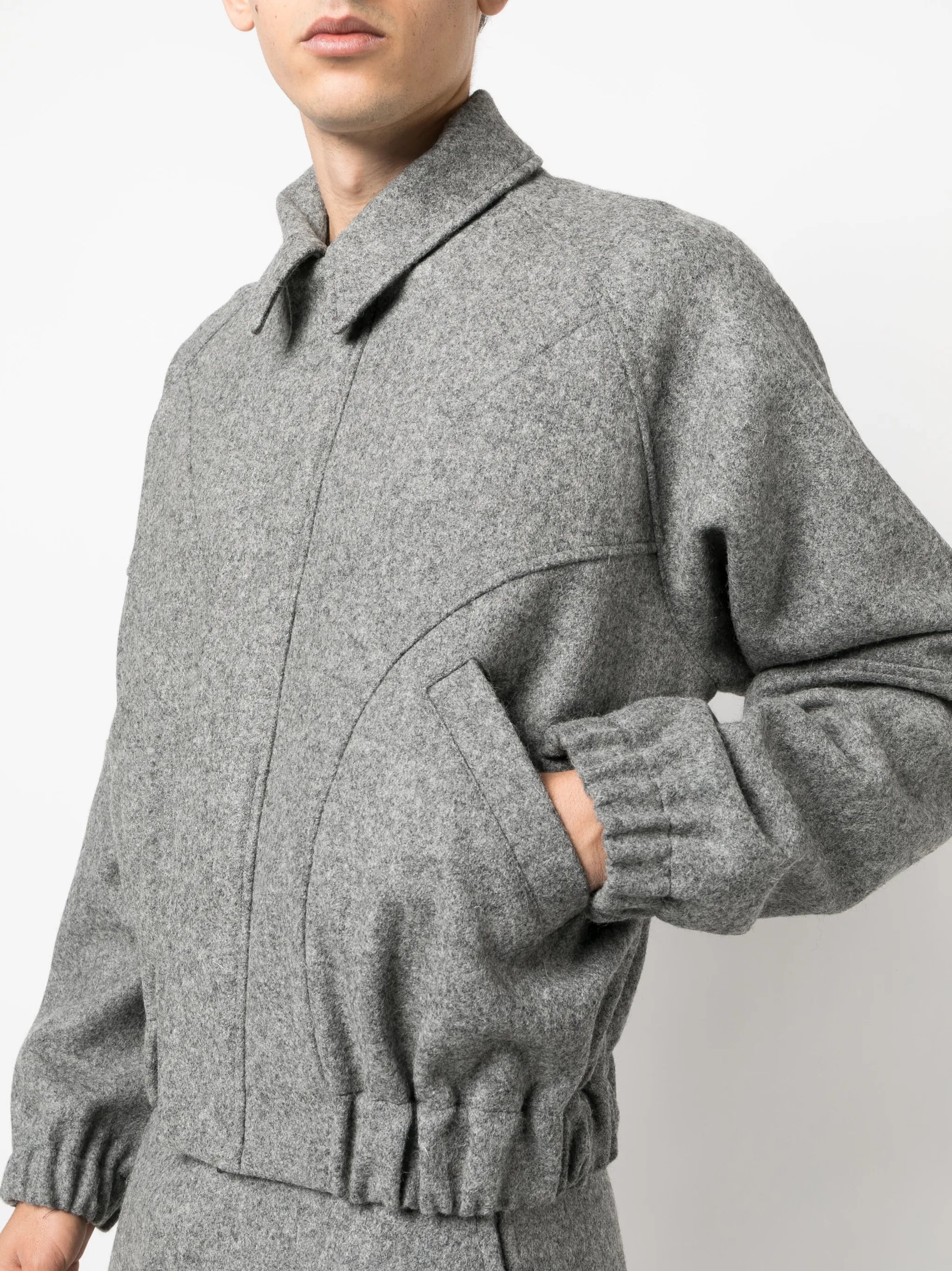 Ji Ji panelled zipped bomber jacket